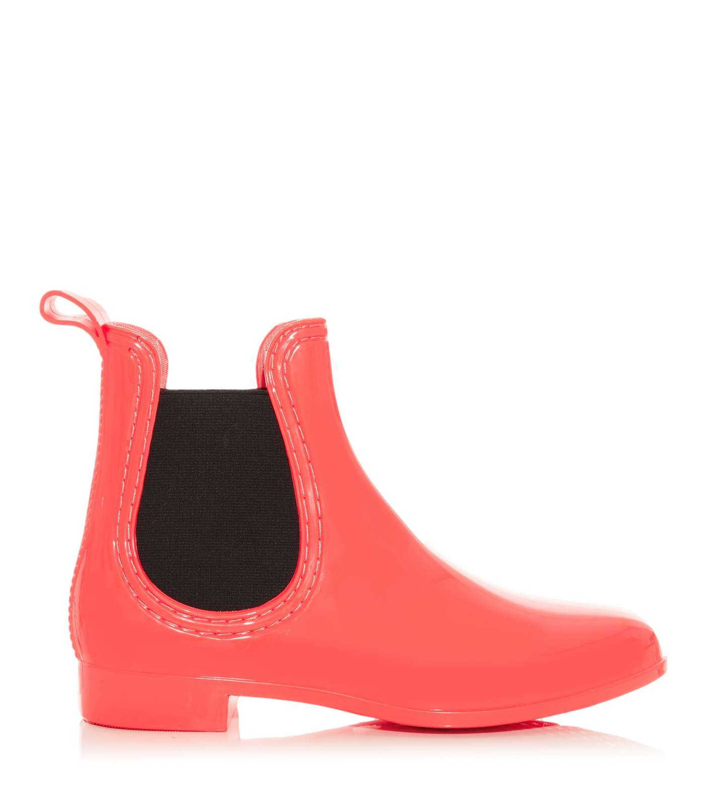 Coral and Black Chelsea Wellies