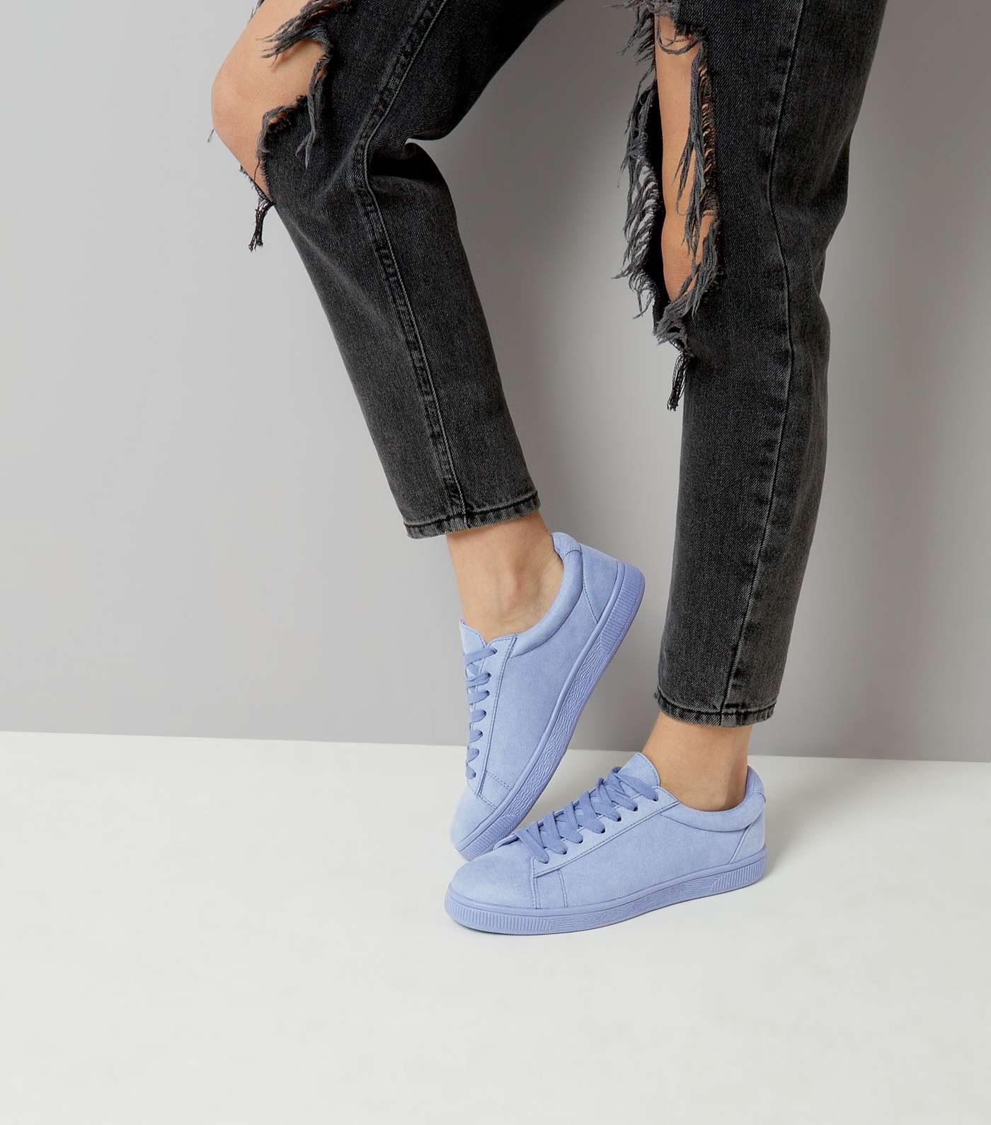 Blue Suedette Trainers
