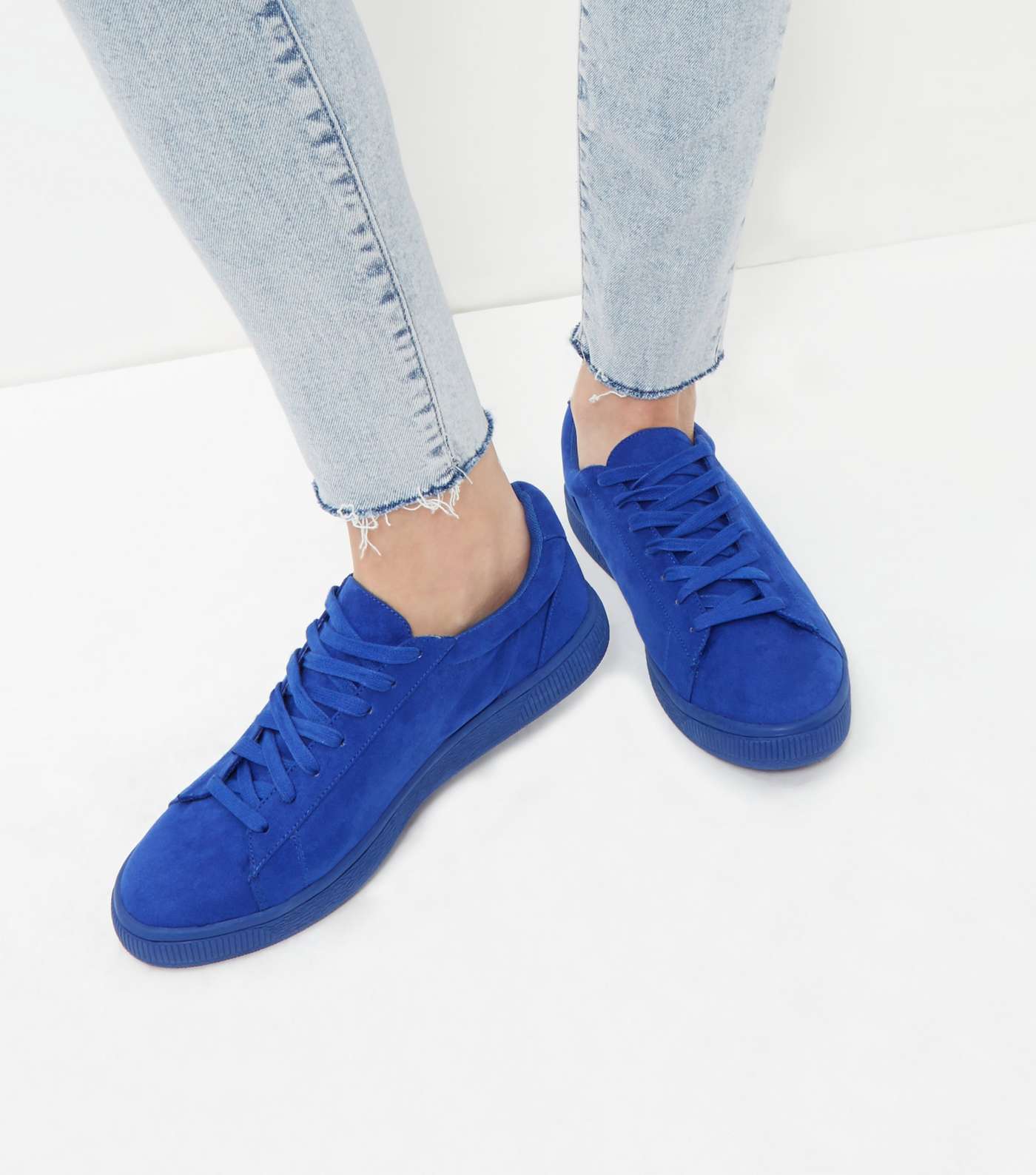 Bright Blue Suedette Trainers