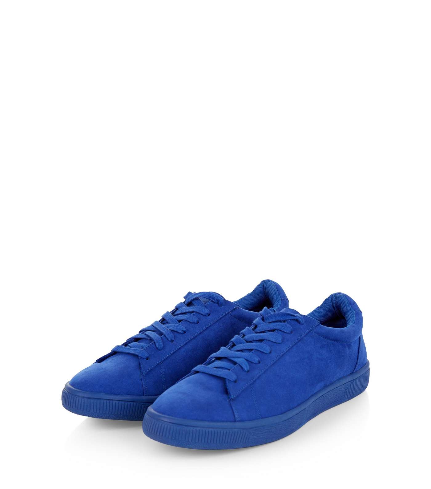 Bright Blue Suedette Trainers Image 3