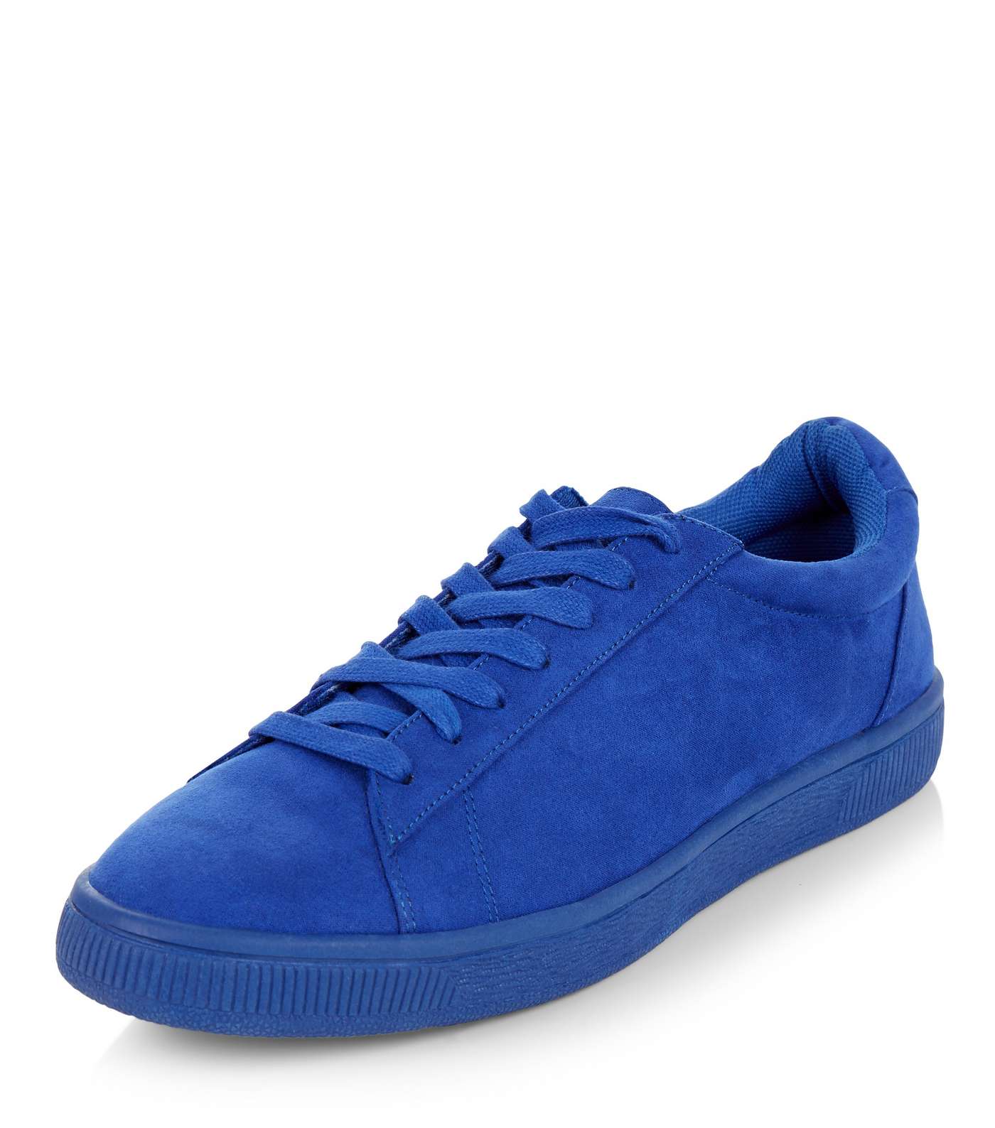 Bright Blue Suedette Trainers Image 5