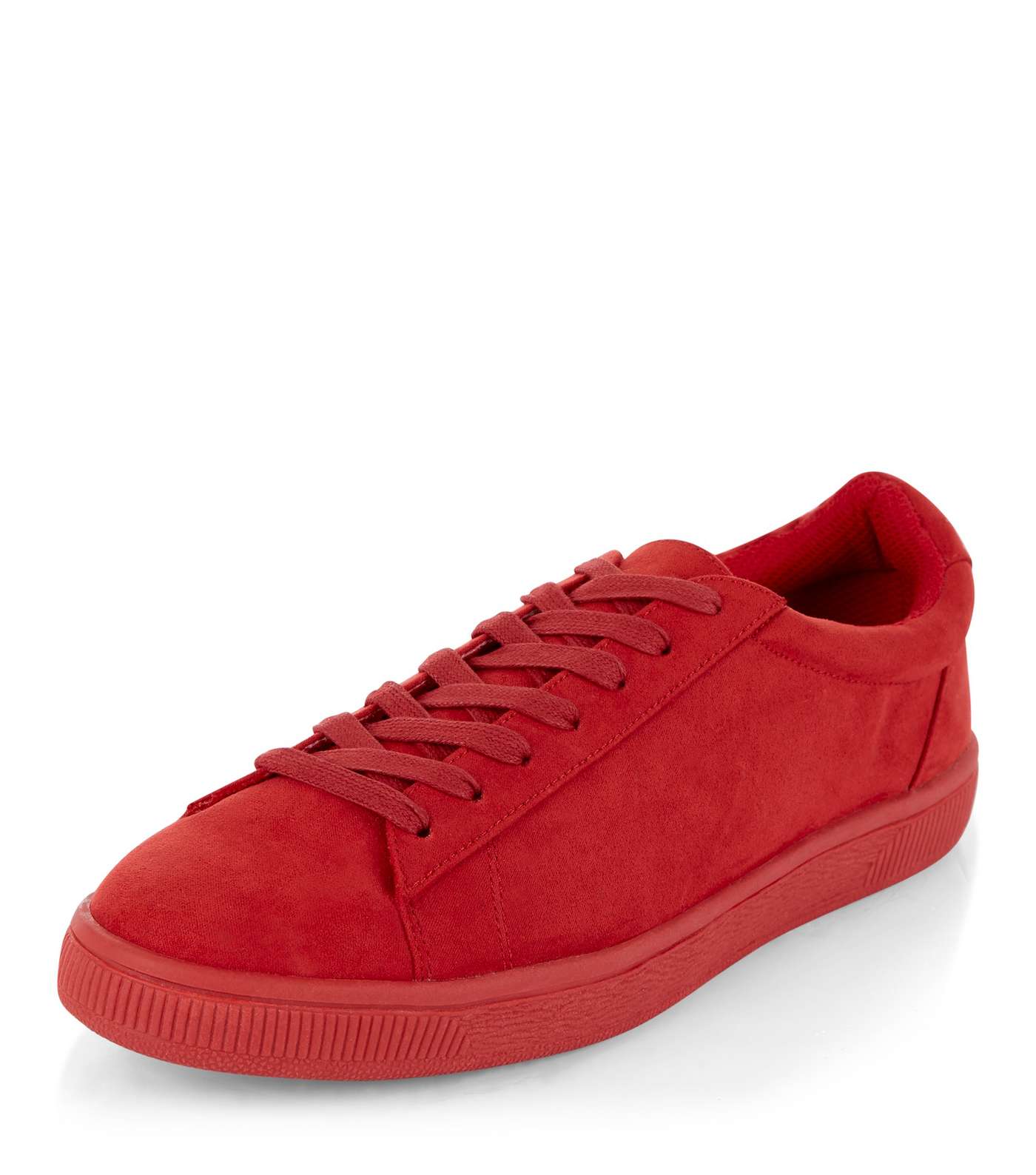 Bright Red Suedette Trainers Image 5