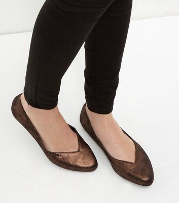 bronze ballet pumps
