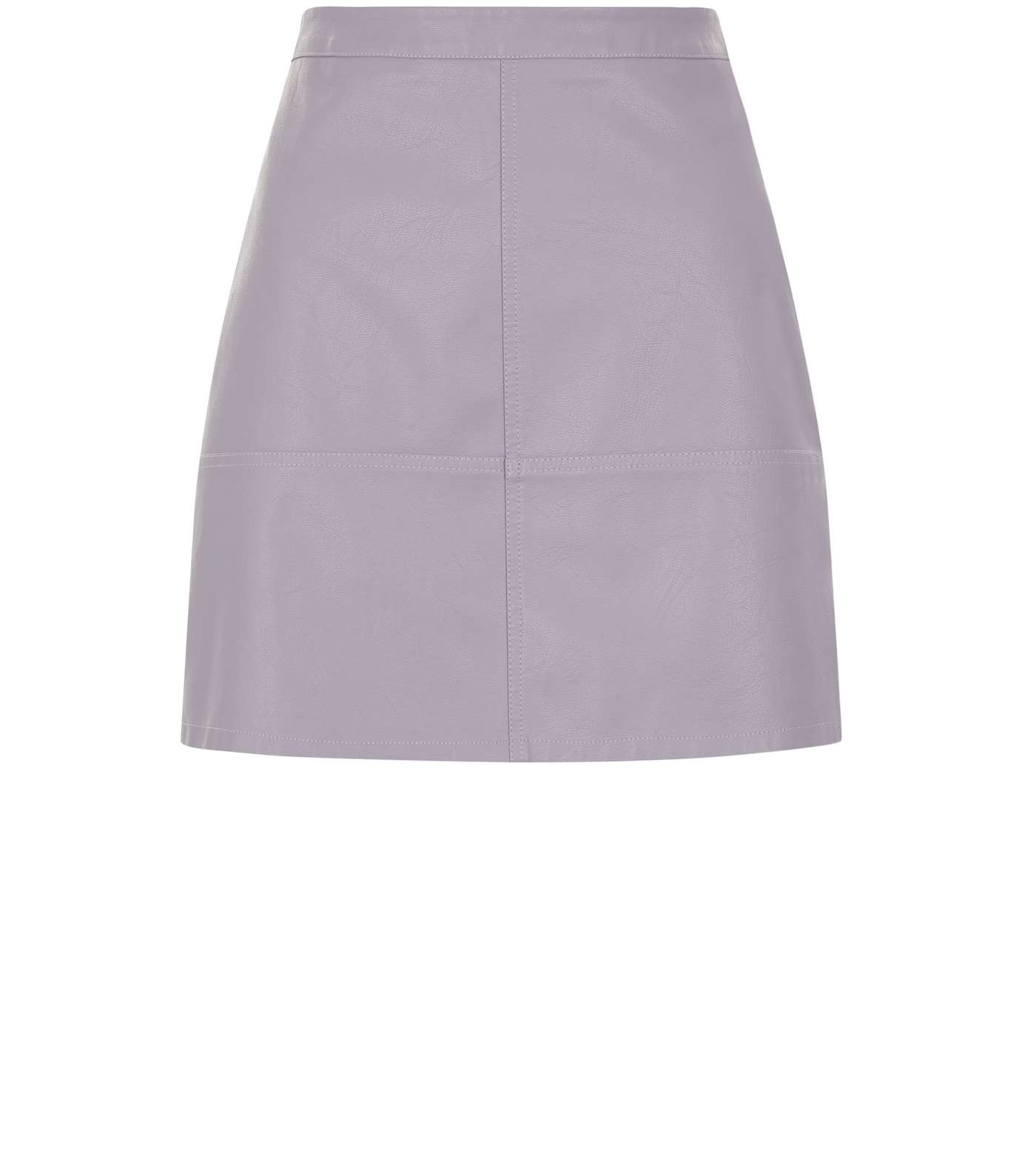 Lilac Leather-Look Mini Skirt Image 4