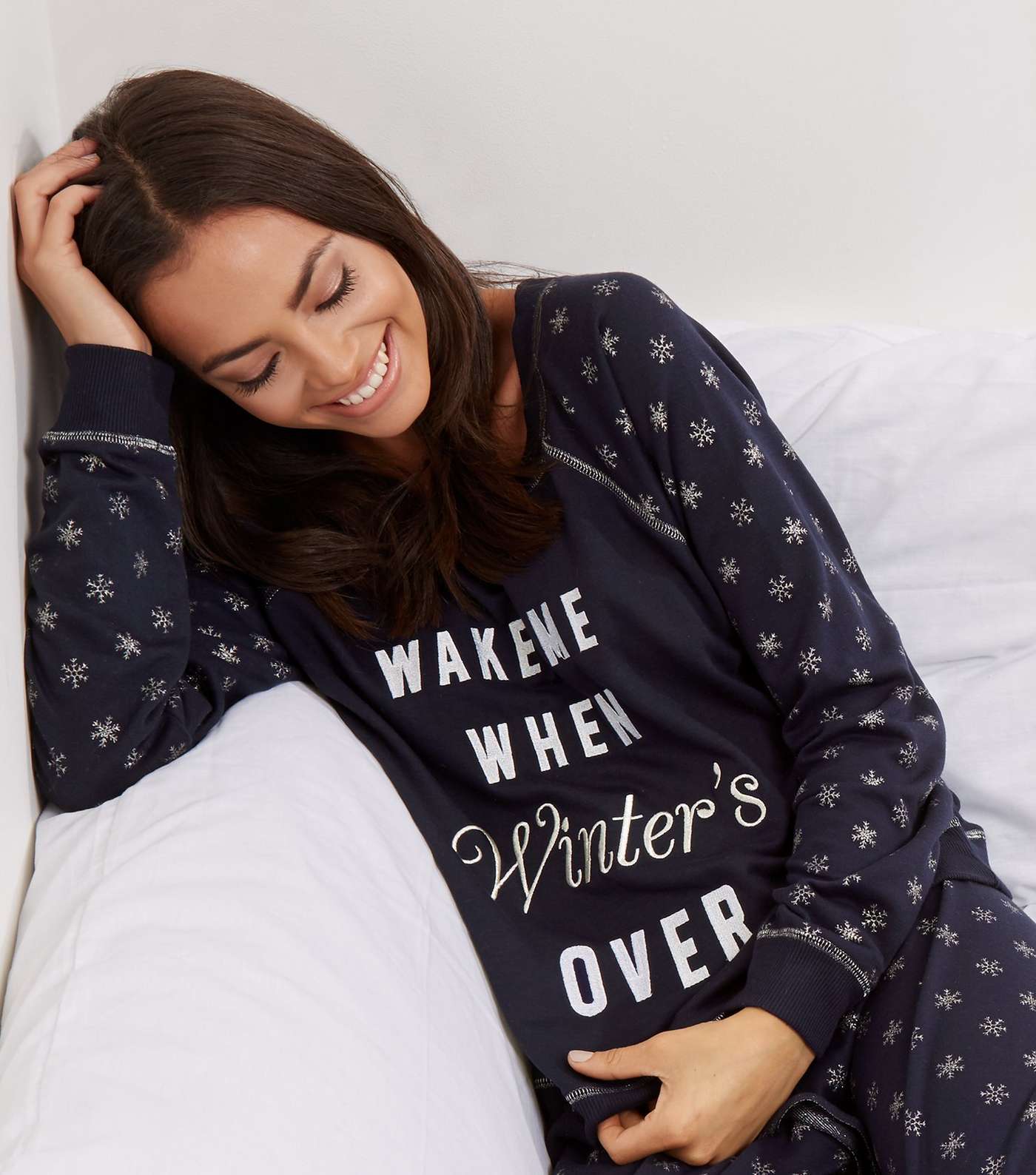 Navy Wake Me When Winter's Over Pyjama Sweater