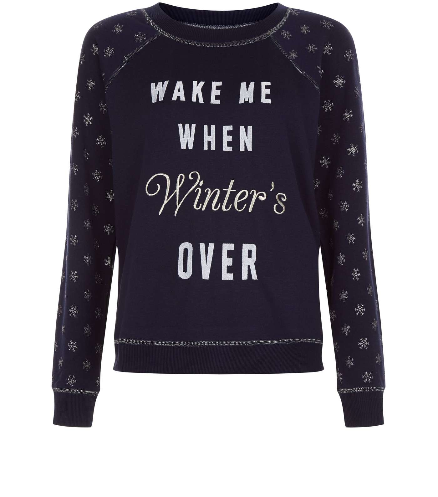 Navy Wake Me When Winter's Over Pyjama Sweater Image 5