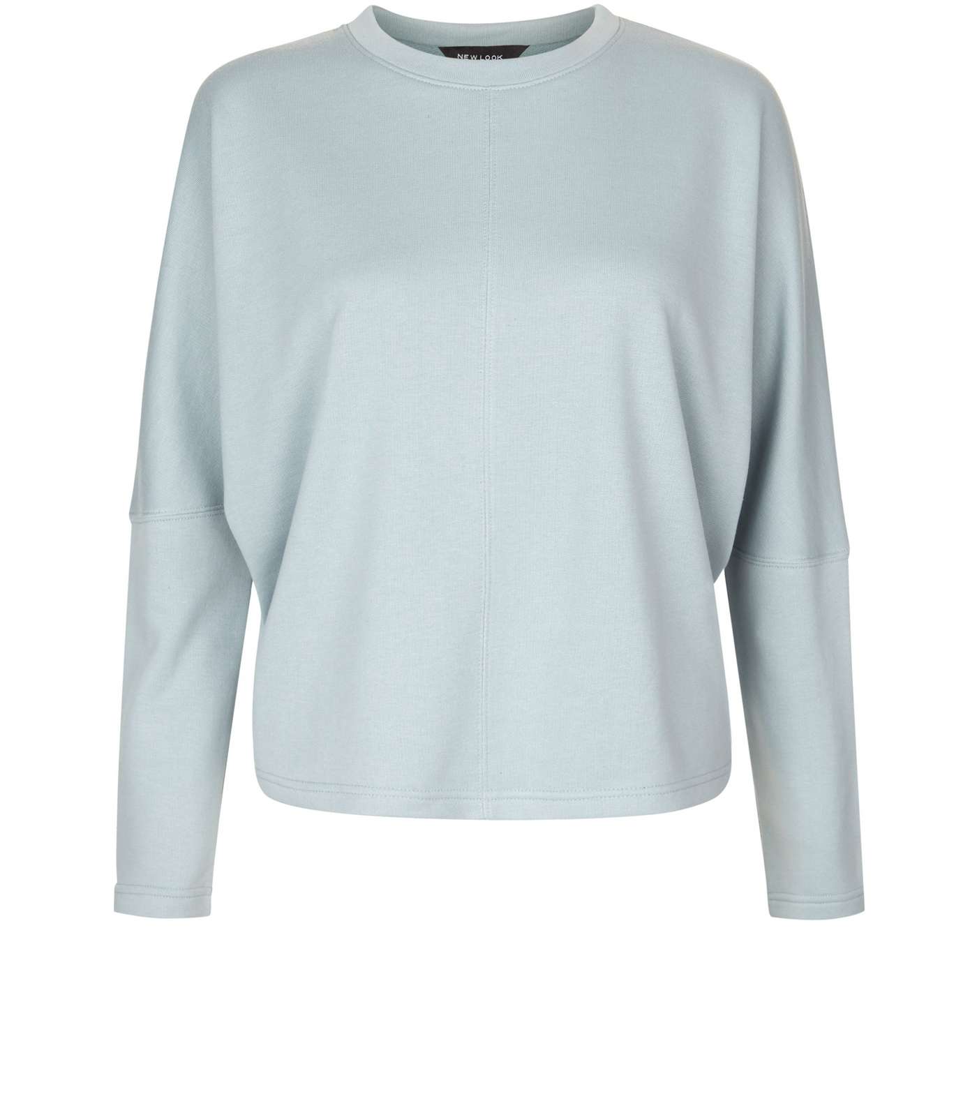 Pale Blue Batwing Sleeve Cropped Sweater  Image 4