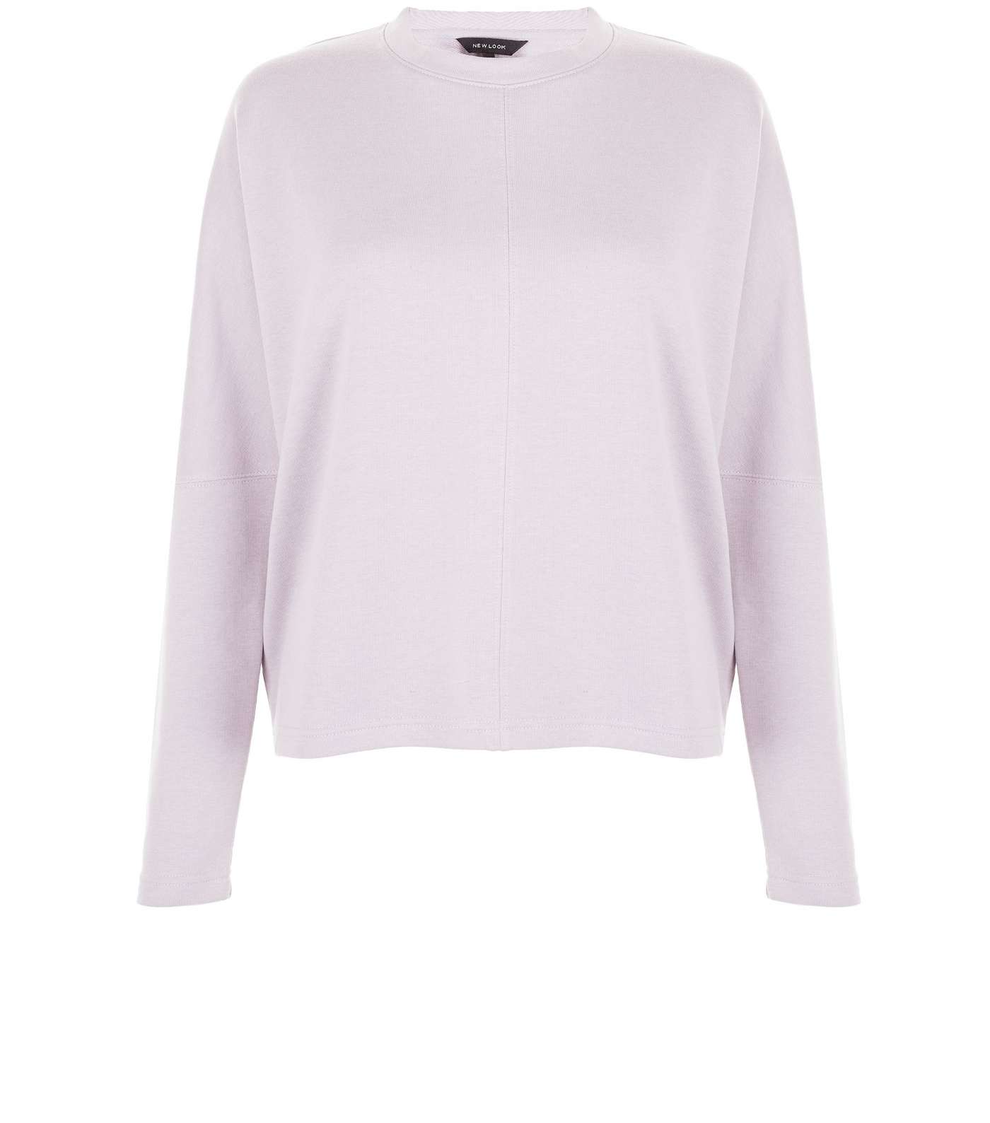 Lilac Batwing Sleeve Cropped Sweater  Image 4