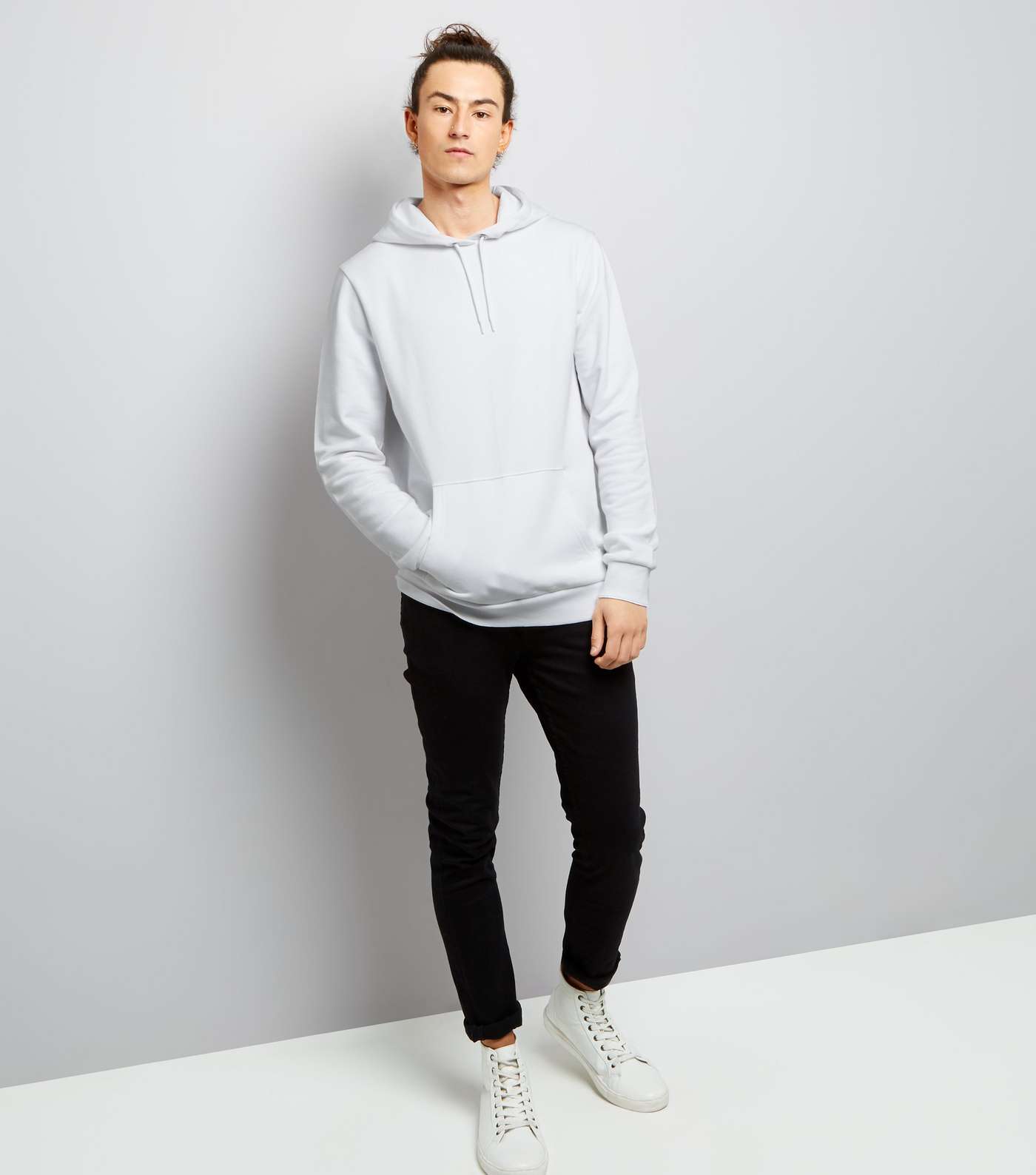 White Pocket Front Hoodie Image 2