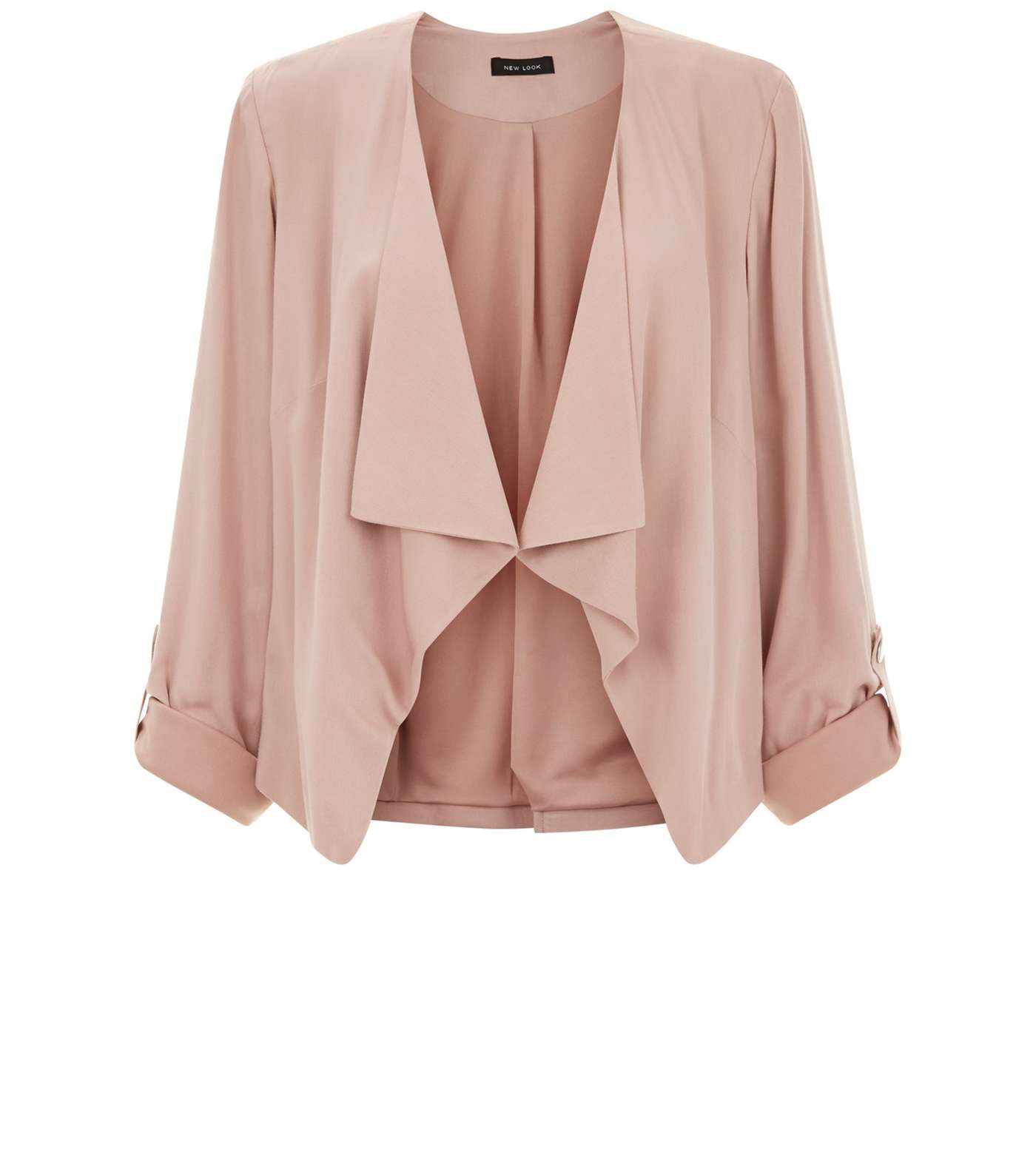 Shell Pink Waterfall Rolled Sleeves Blazer  Image 4