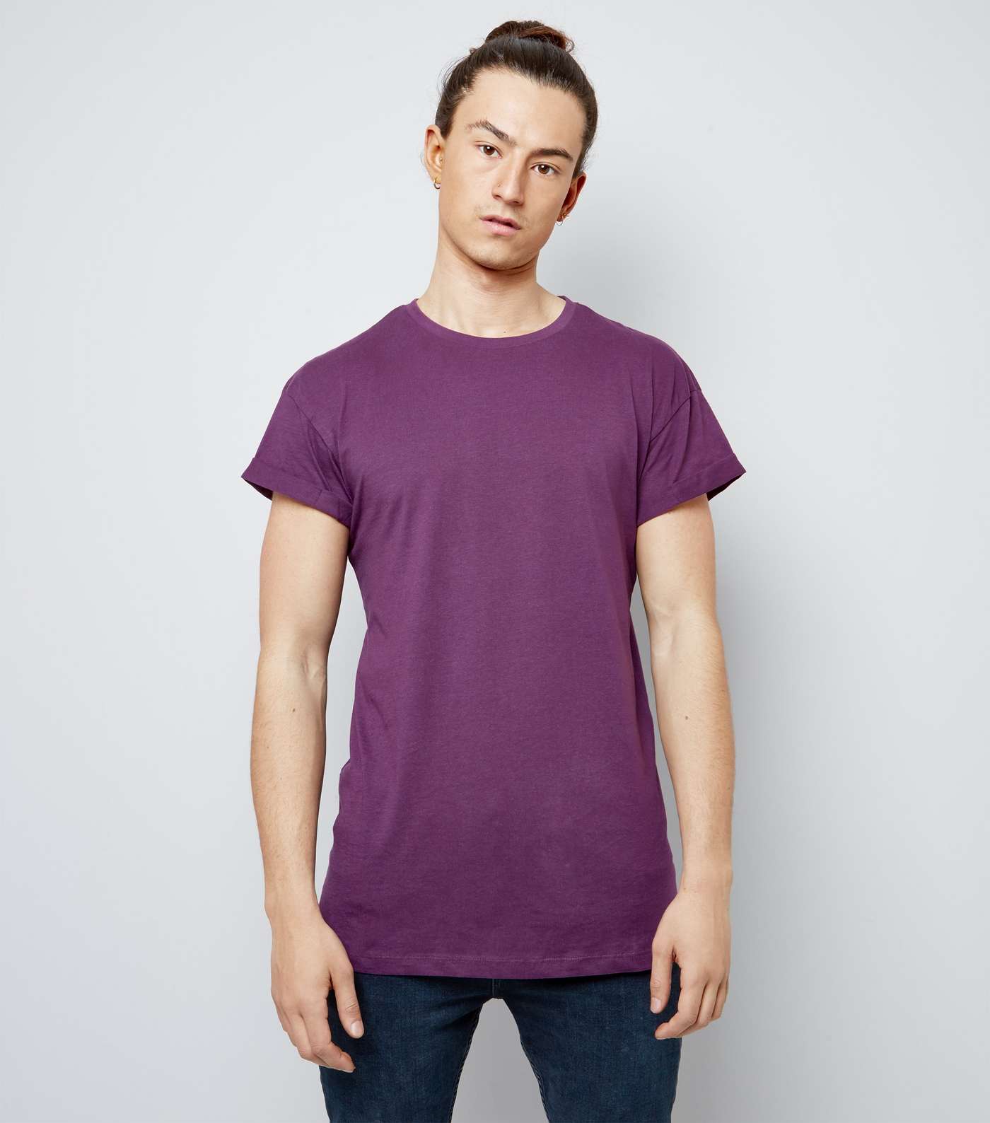 Dark Purple Roll Sleeve T-Shirt