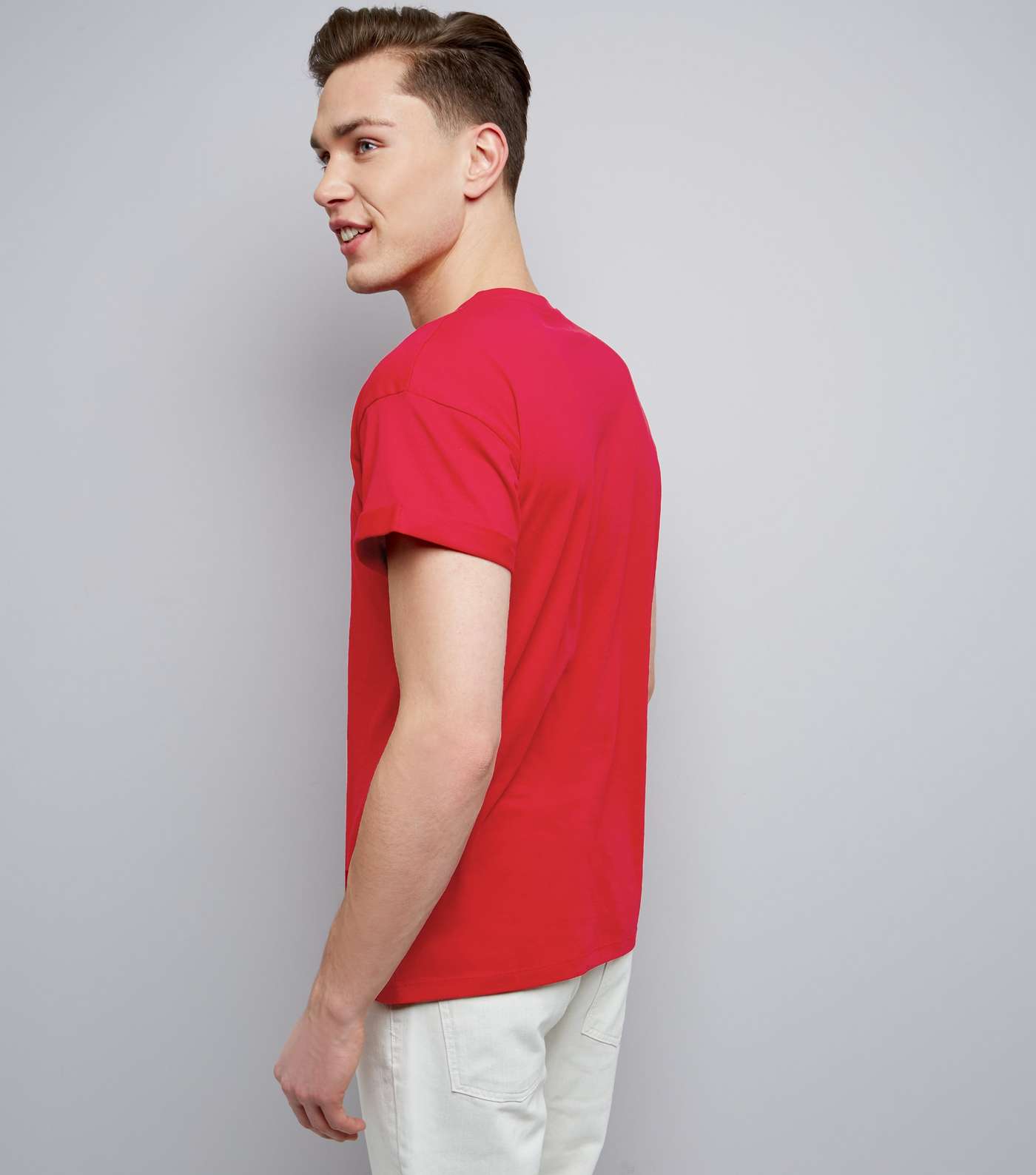 Red Cotton Short Sleeve T-Shirt Image 3