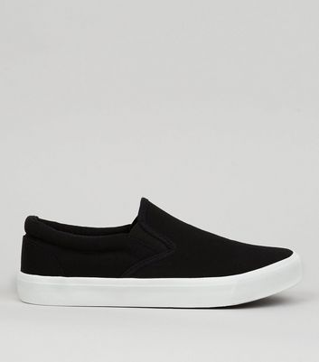 black canvas plimsolls womens