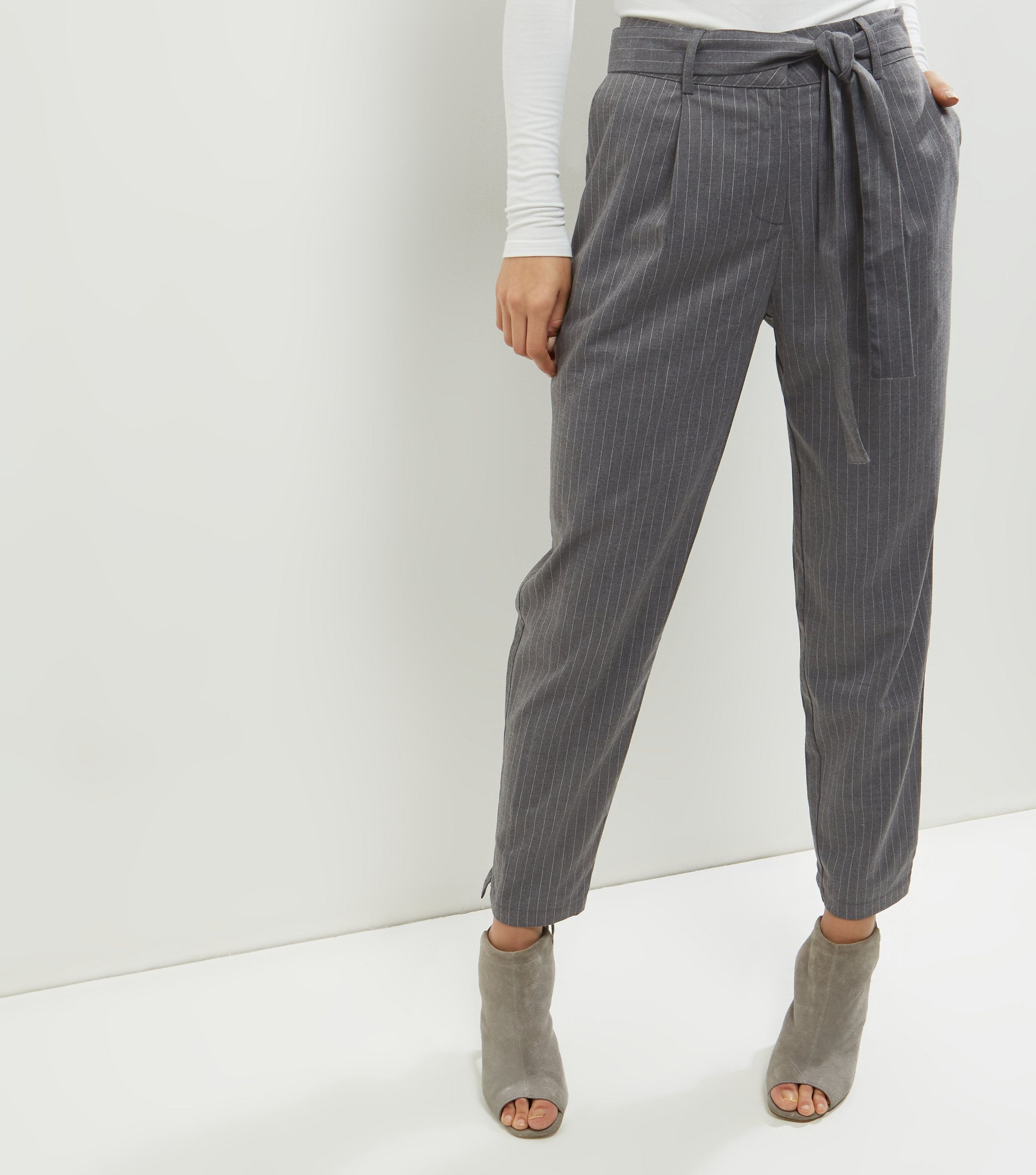 striped tie waist trousers