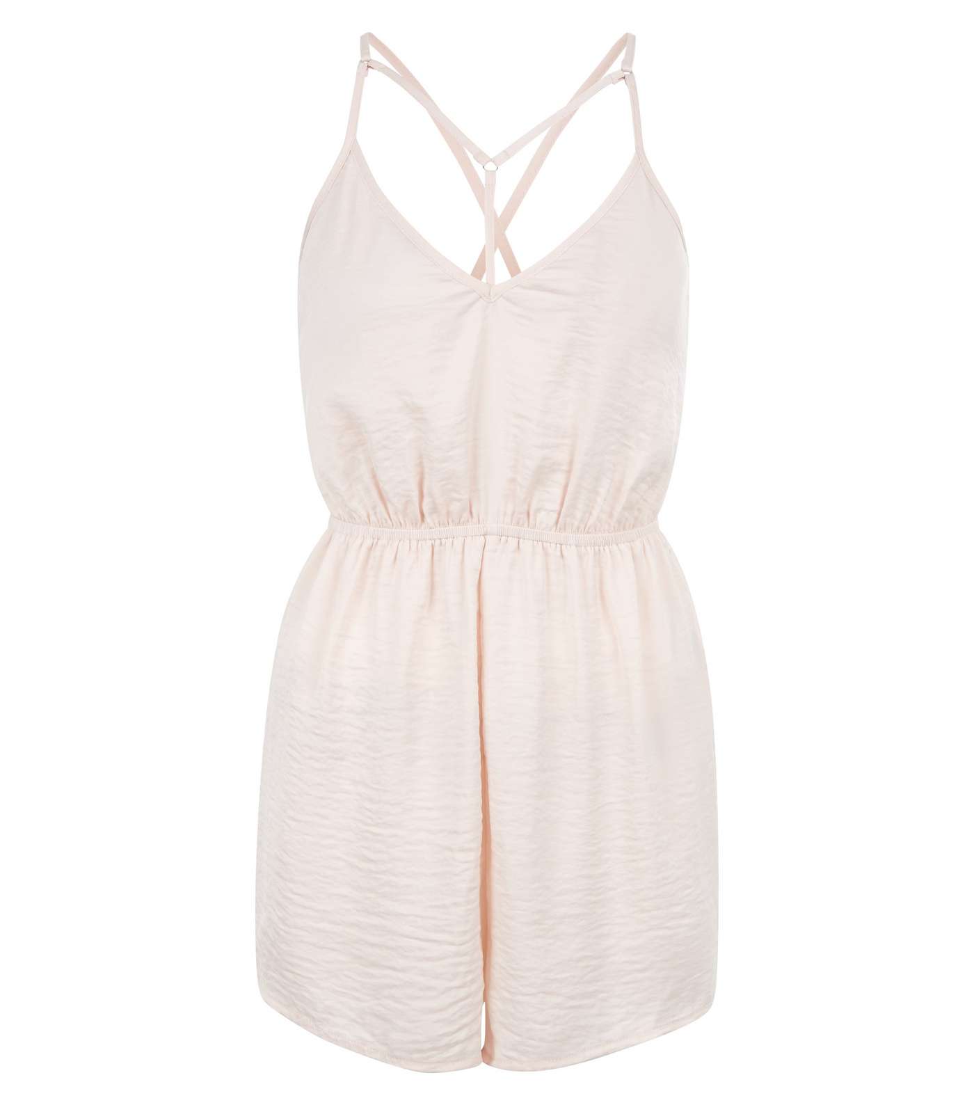 Shell Pink Sateen Harness Front Lounge Playsuit Image 3