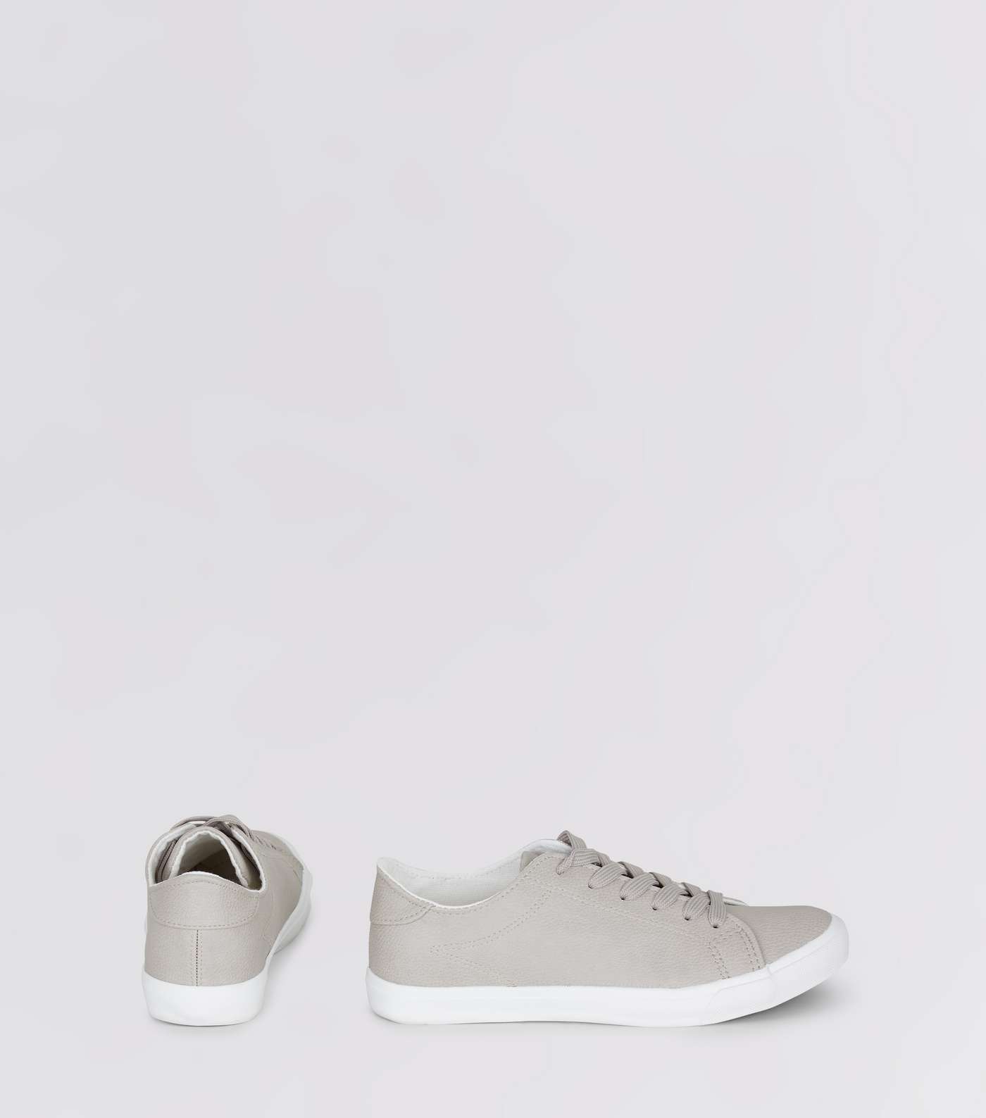 Grey Lace Up Contrast Sole Trainers Image 4
