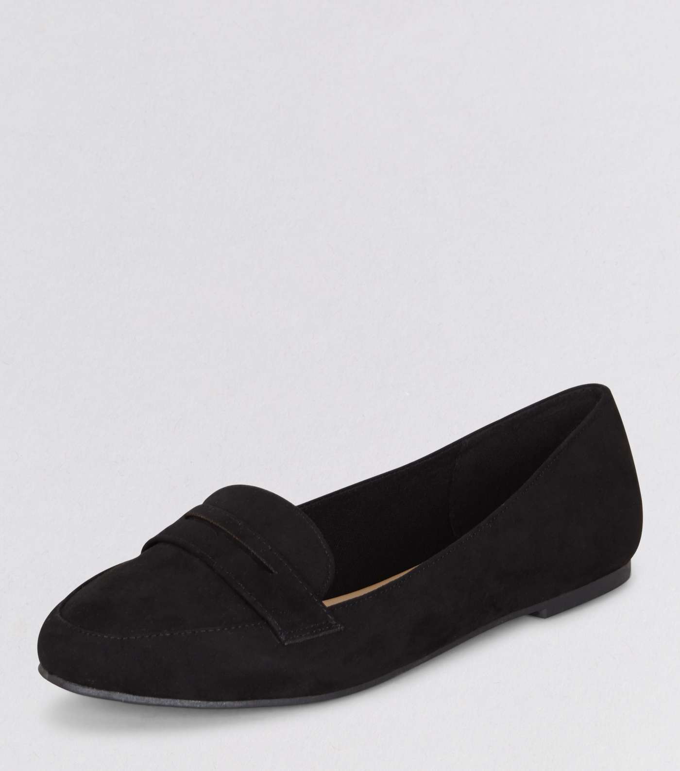 Black Suedette Penny Loafers Image 5
