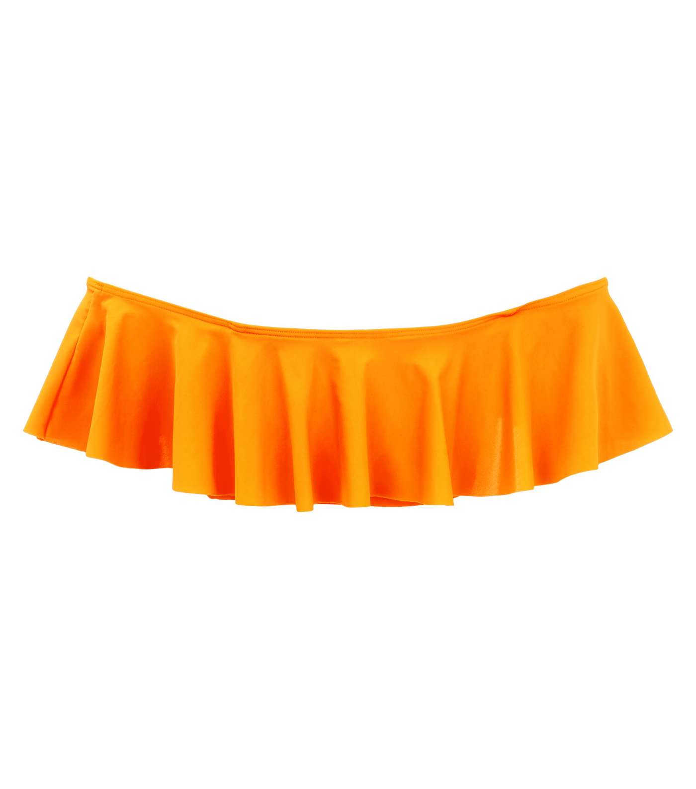 Orange Bardot Neck Frill Trim Bikini Top Image 3