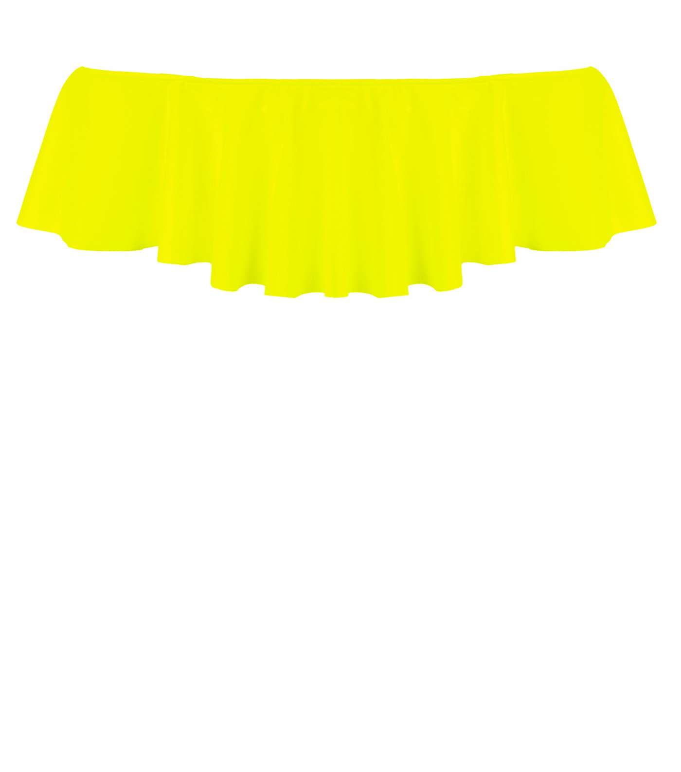 Yellow Bardot Neck Frill Trim Bikini Top Image 3