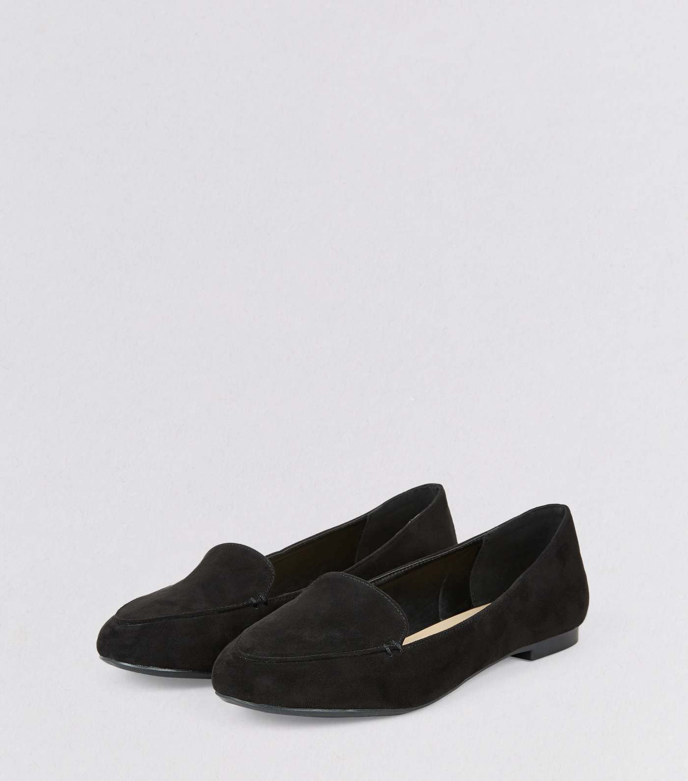 Black Suedette Stitch Detail Loafers
