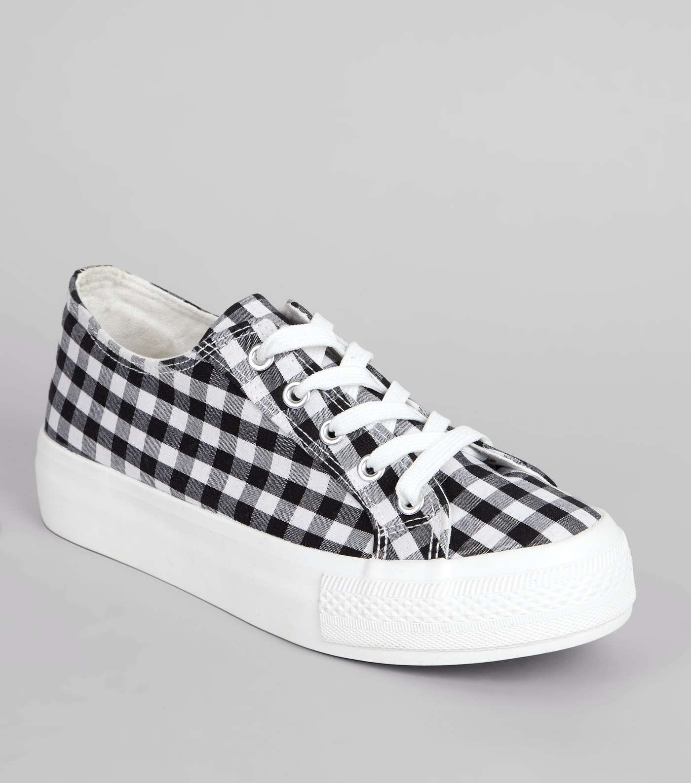 Black Gingham Flatfrom Trainers