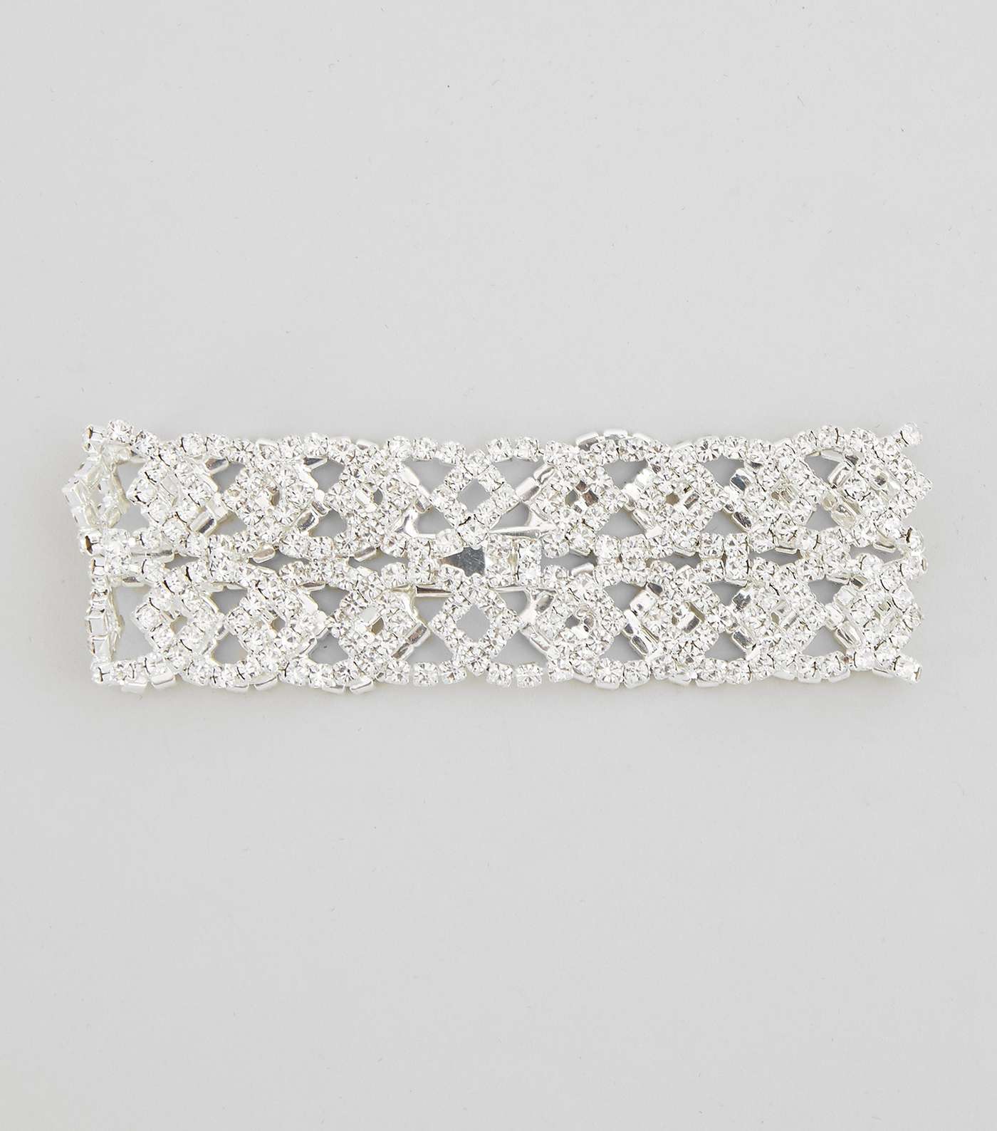 Silver Wide Diamante Bracelet