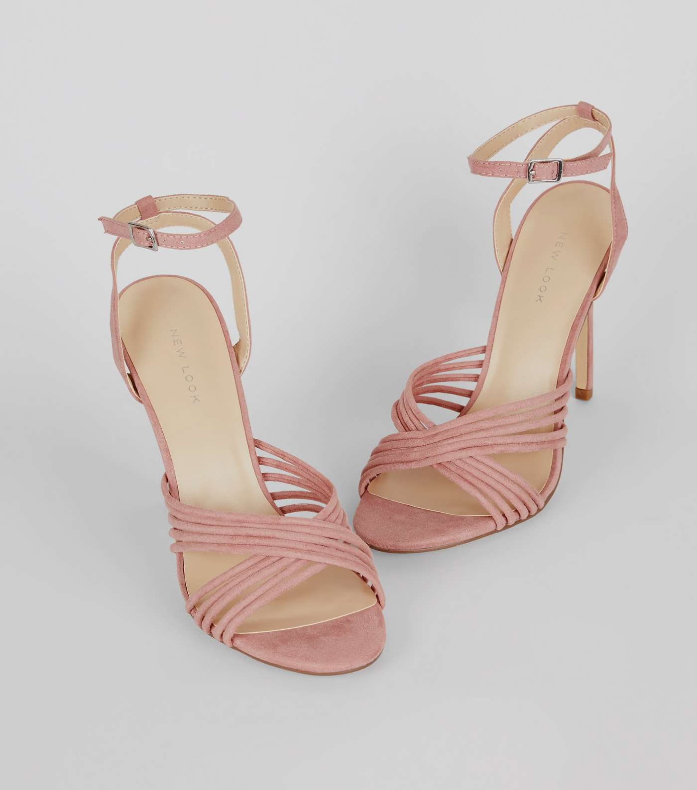 Pink Suedette Strappy Heeled Sandals Image 4