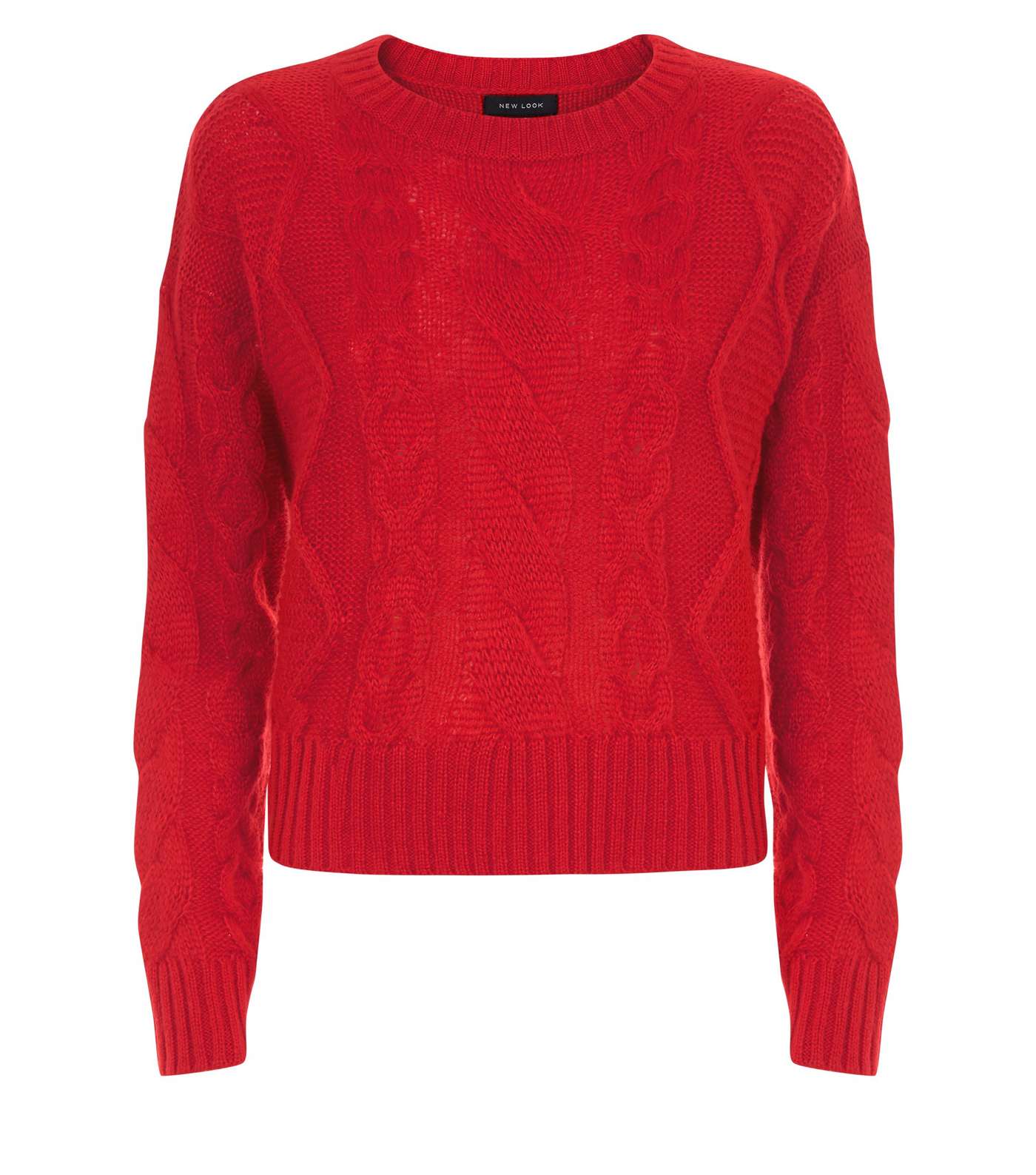 Red Cable Knit Jumper Image 4