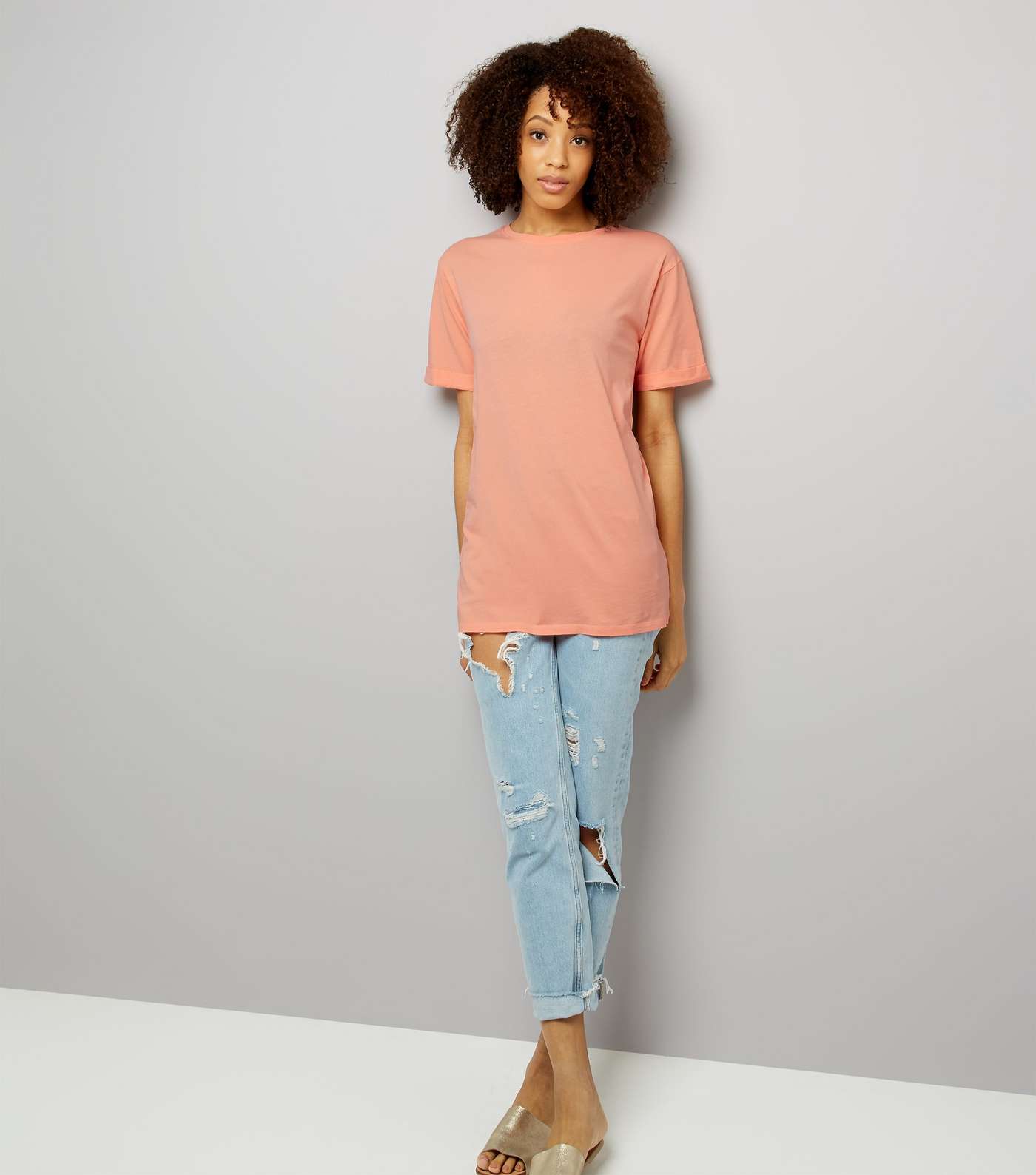 Tall Coral Oversized T-Shirt Image 2