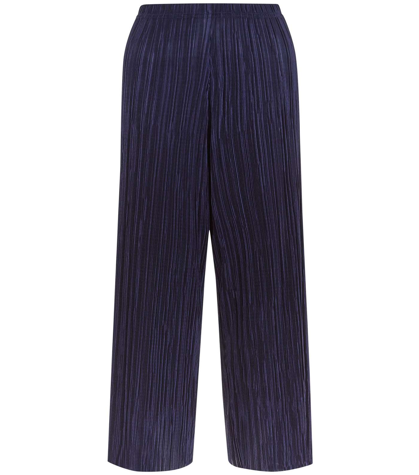 Navy Pleated Culottes Image 4