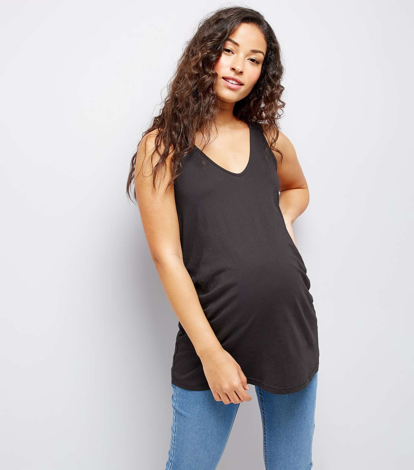 Maternity Black V Neck Longline Vest
