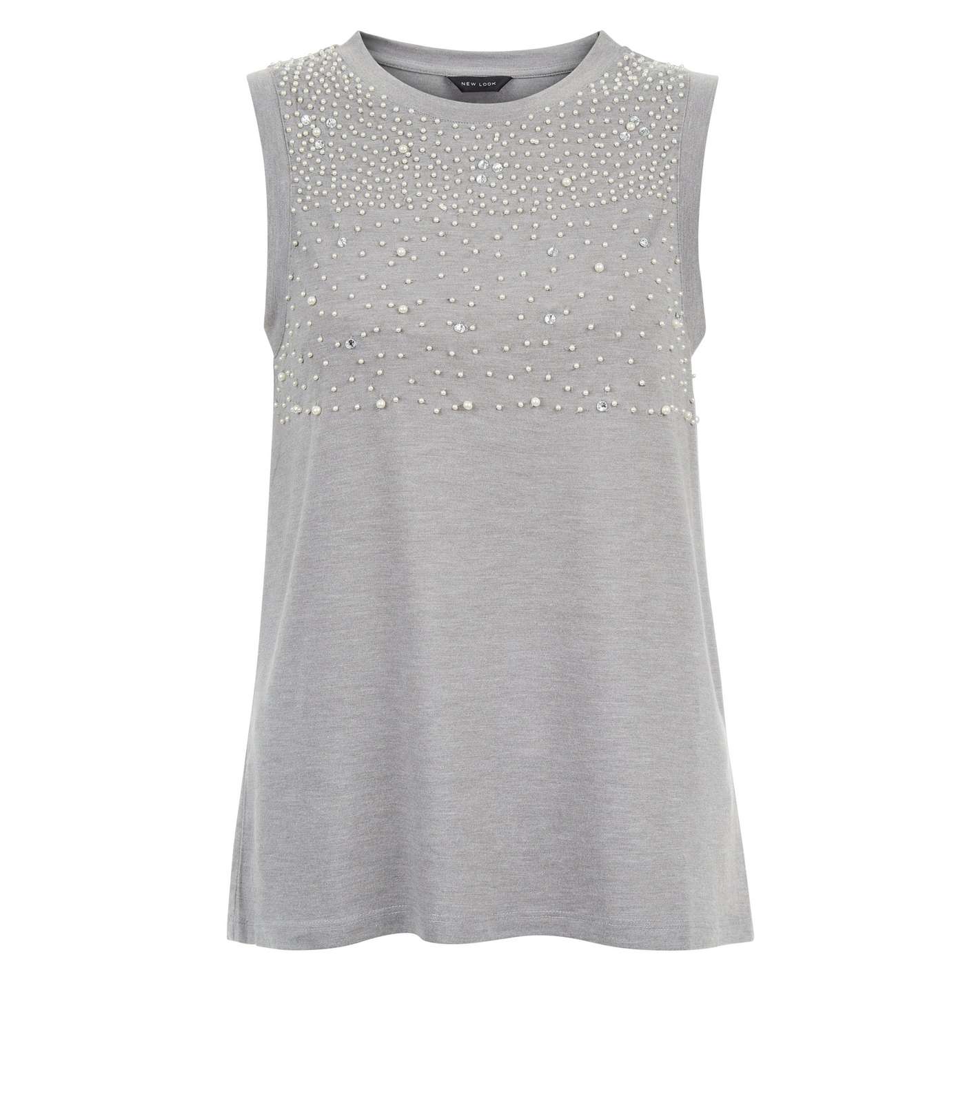 Grey Pearl Diamante Vest Image 4