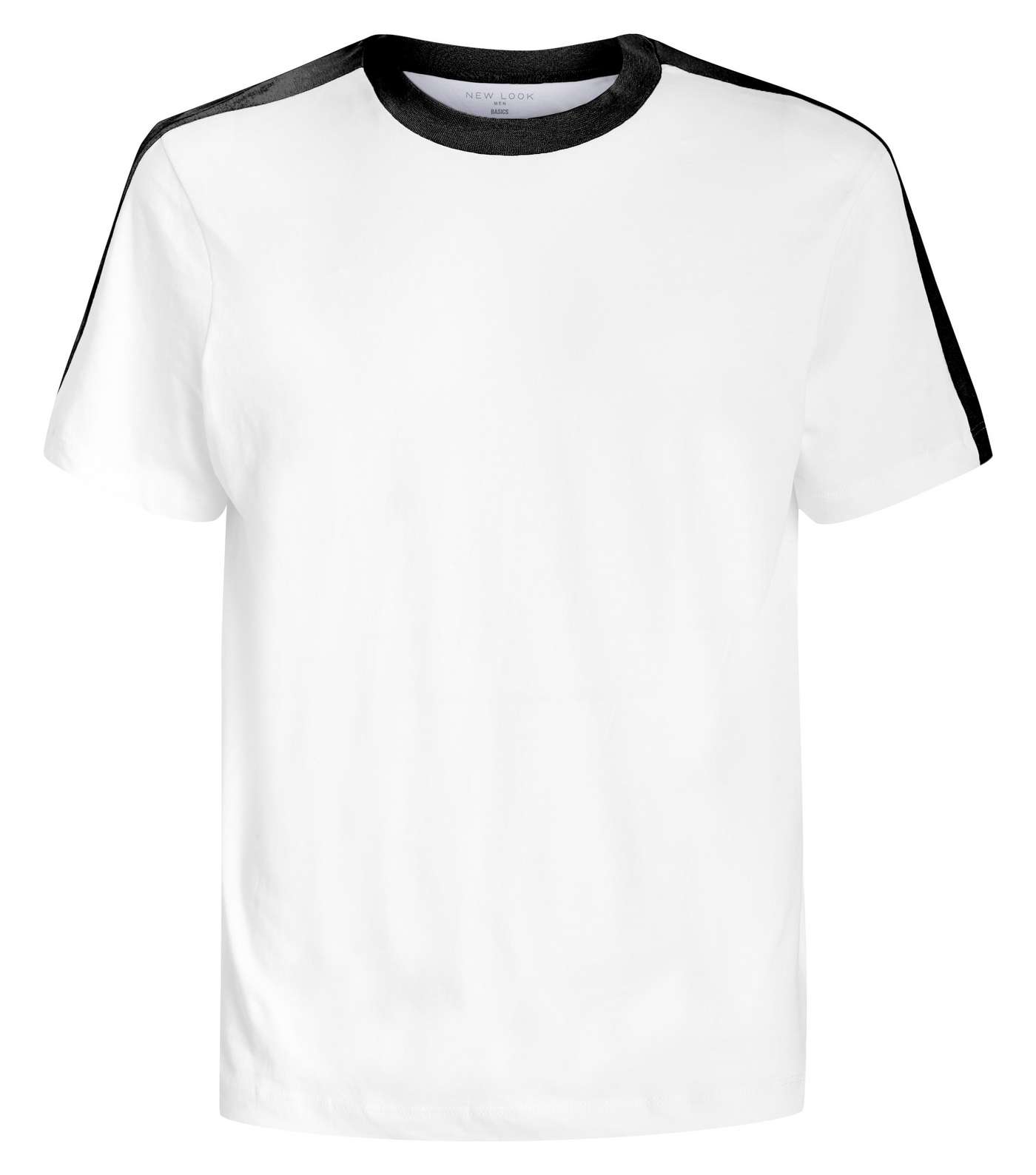 White Contrast Side Stripe T-Shirt Image 4