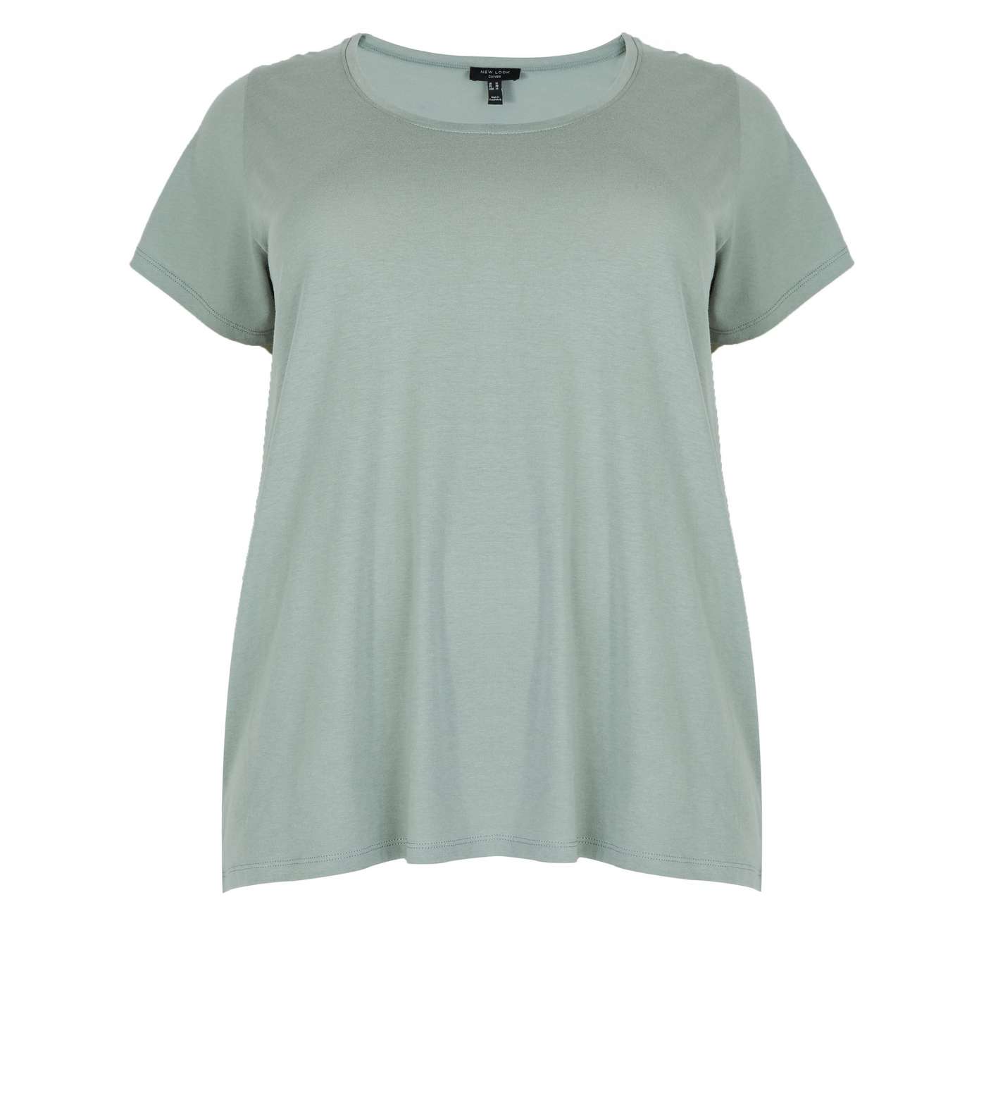 Curves Mint Green Scoop Neck T-Shirt Image 4