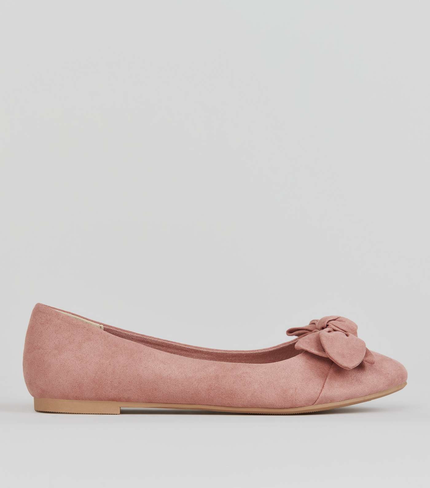 Teens Pink Suedette Bow Front Pumps 