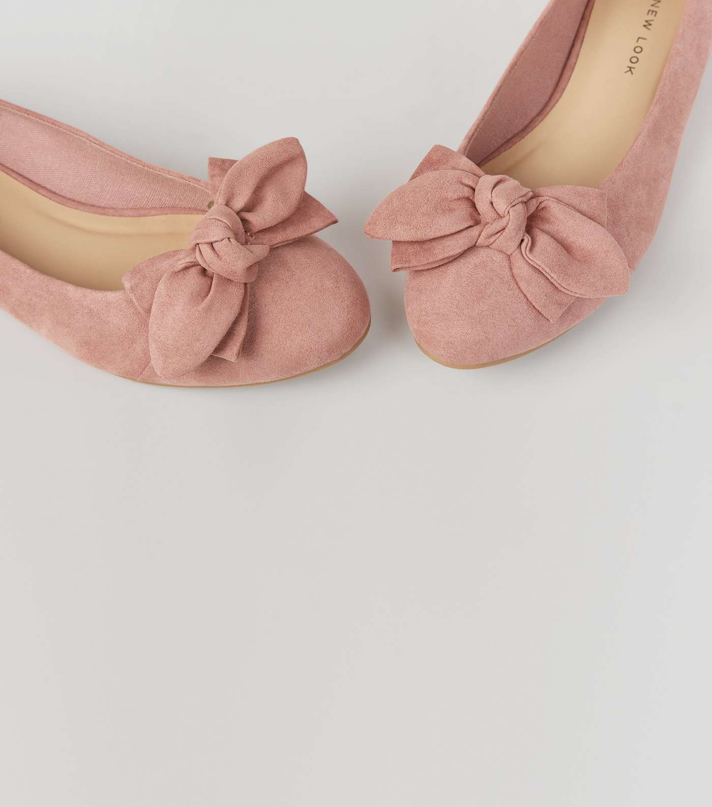 Teens Pink Suedette Bow Front Pumps  Image 5