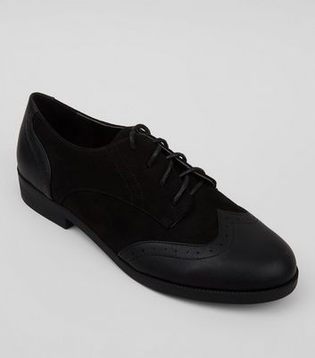 ladies black leather brogue shoes