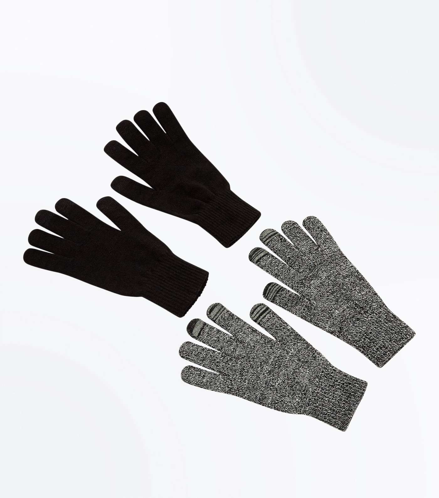 2 Pack Black Touch Screen Gloves 