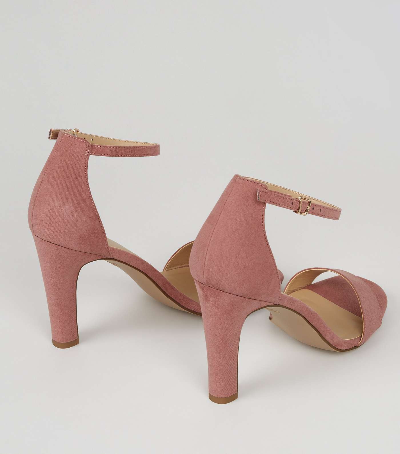 Pink Suedette Slim Block Heel Sandals Image 3