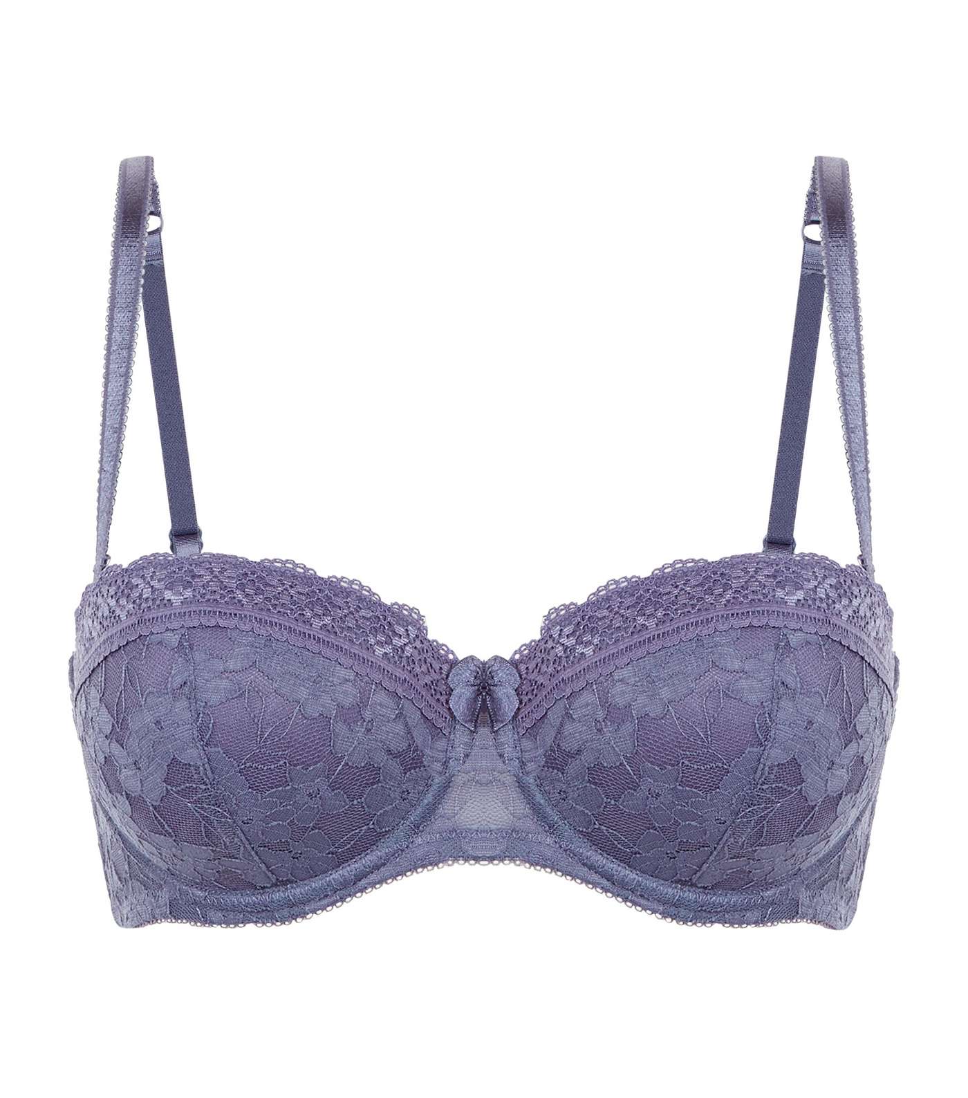 Lilac Lace Strapless Bra Image 4