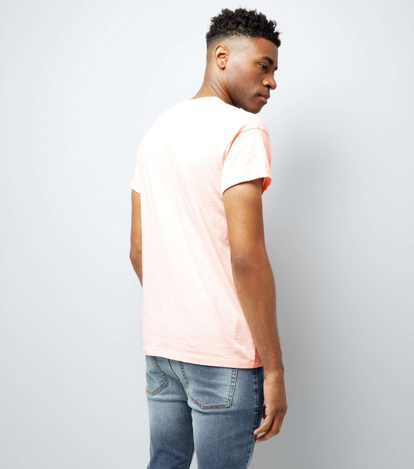 Pink Cotton Rolled Sleeve T-Shirt Image 3