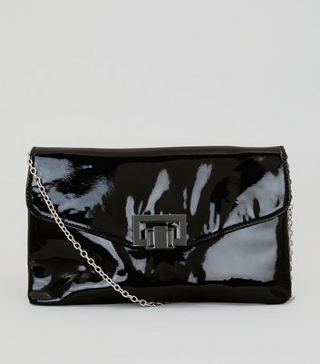 black patent clutch bag next