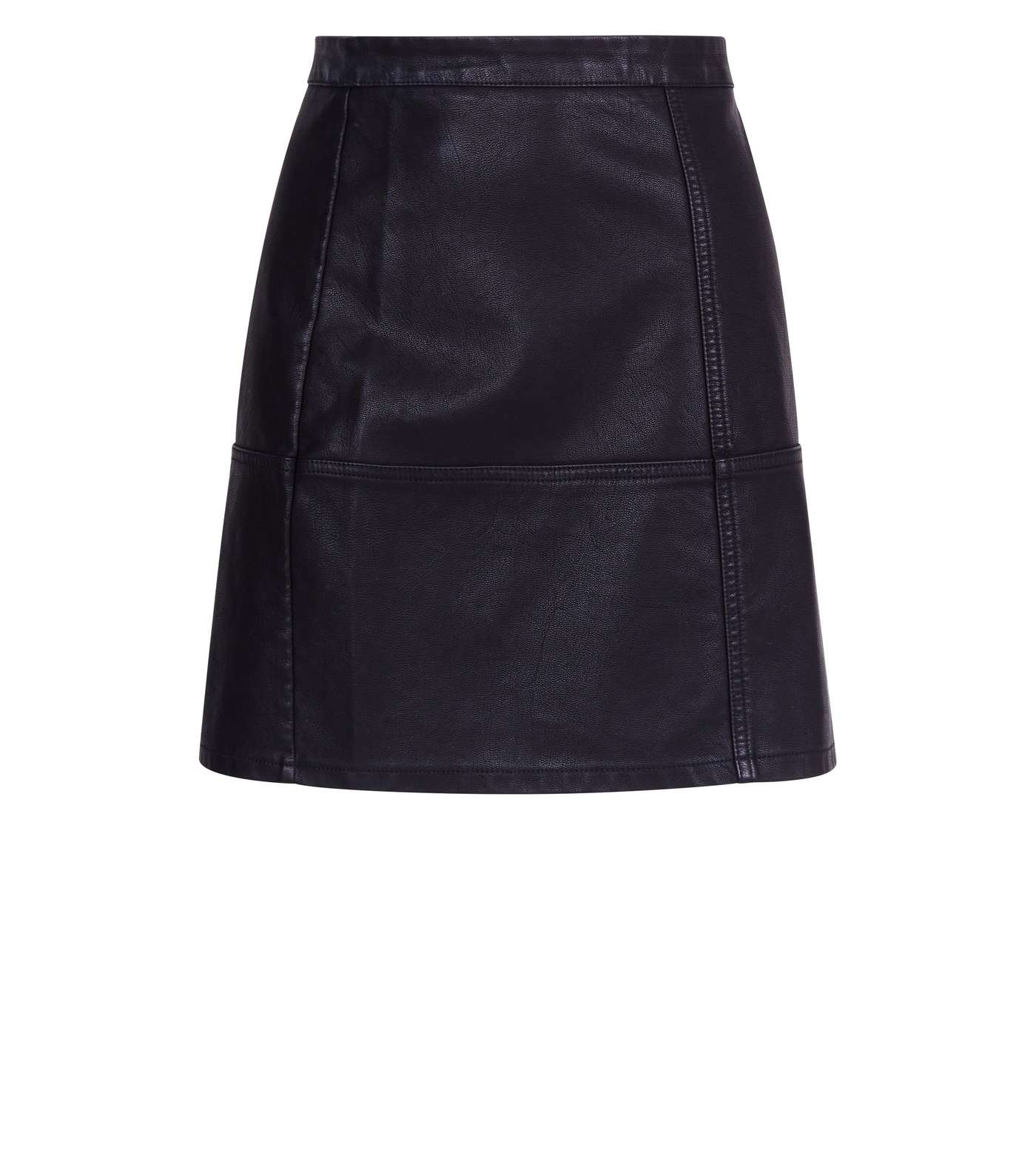 Black Leather-Look Mini Skirt Image 4