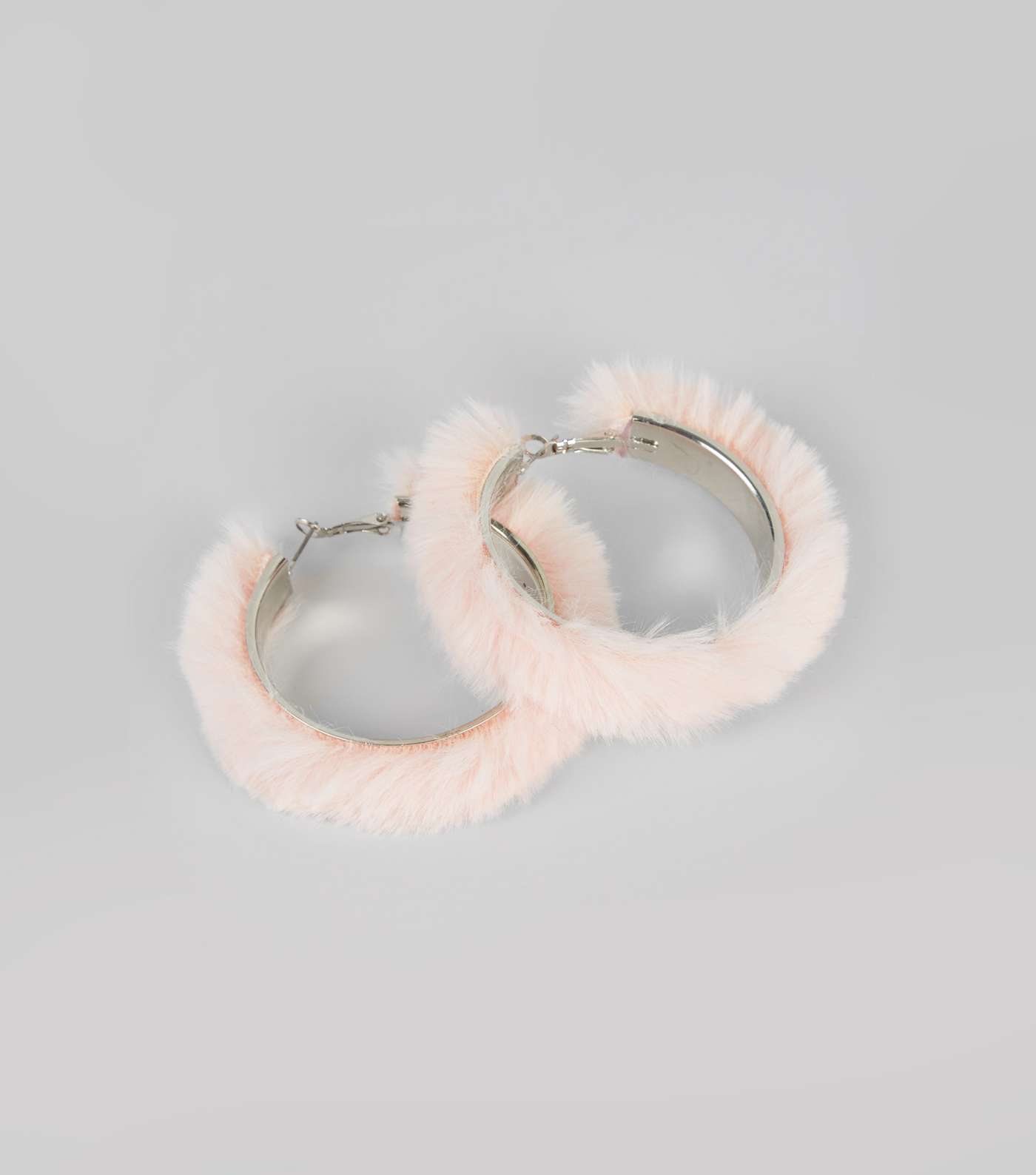 Pink Faux Fur Hoop Earrings