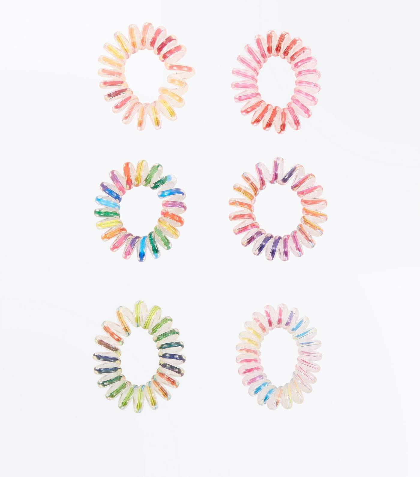 6 Pack Rainbow Mini Spiral Bobbles