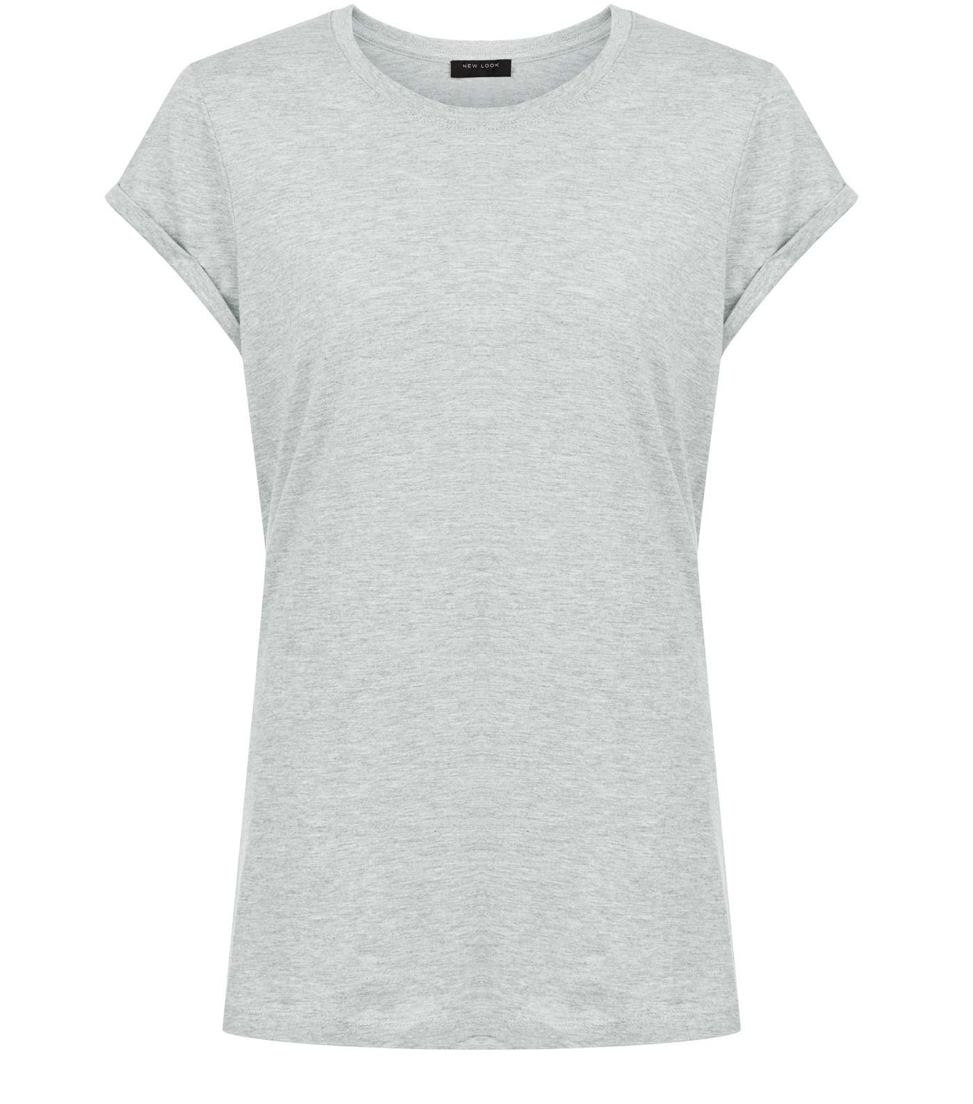 Grey Roll Sleeve T-Shirt Image 4