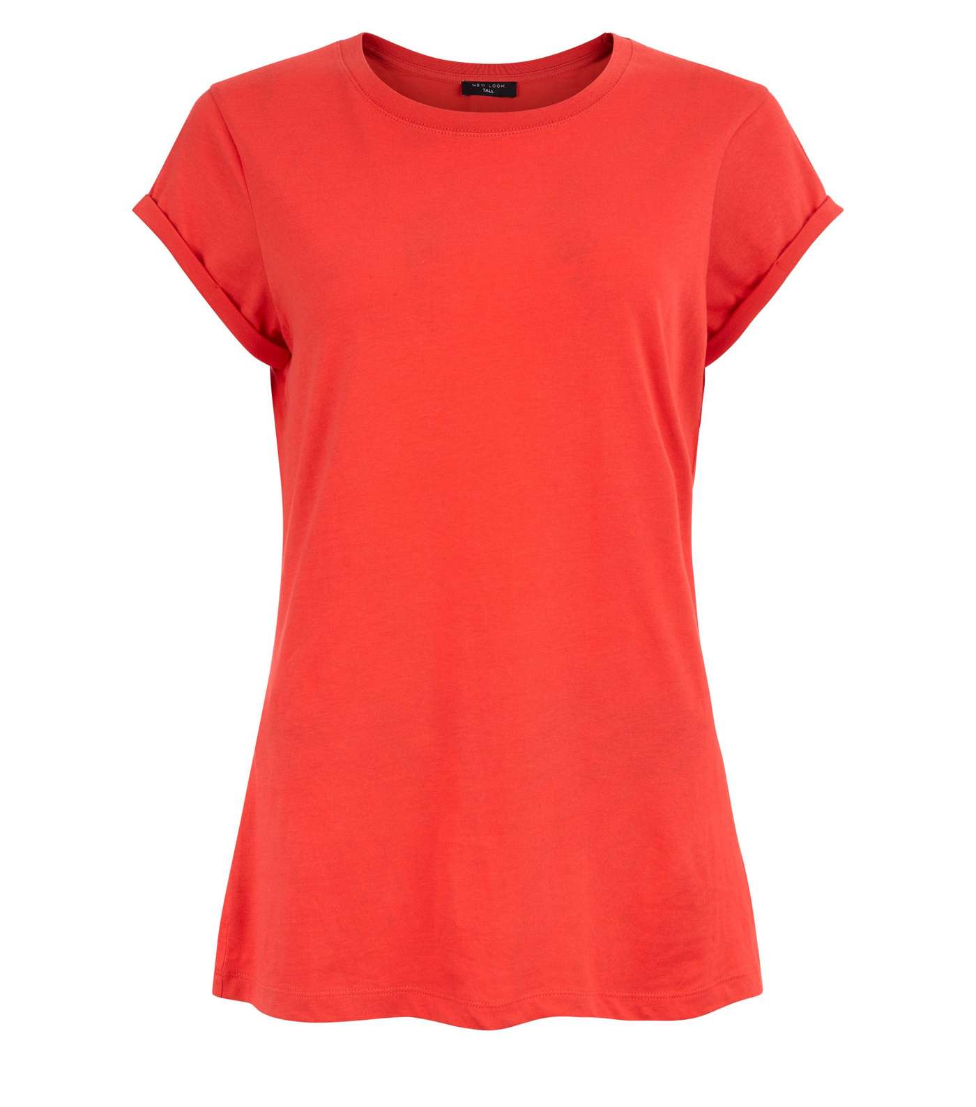 Tall Red Roll Sleeve T-Shirt Image 4