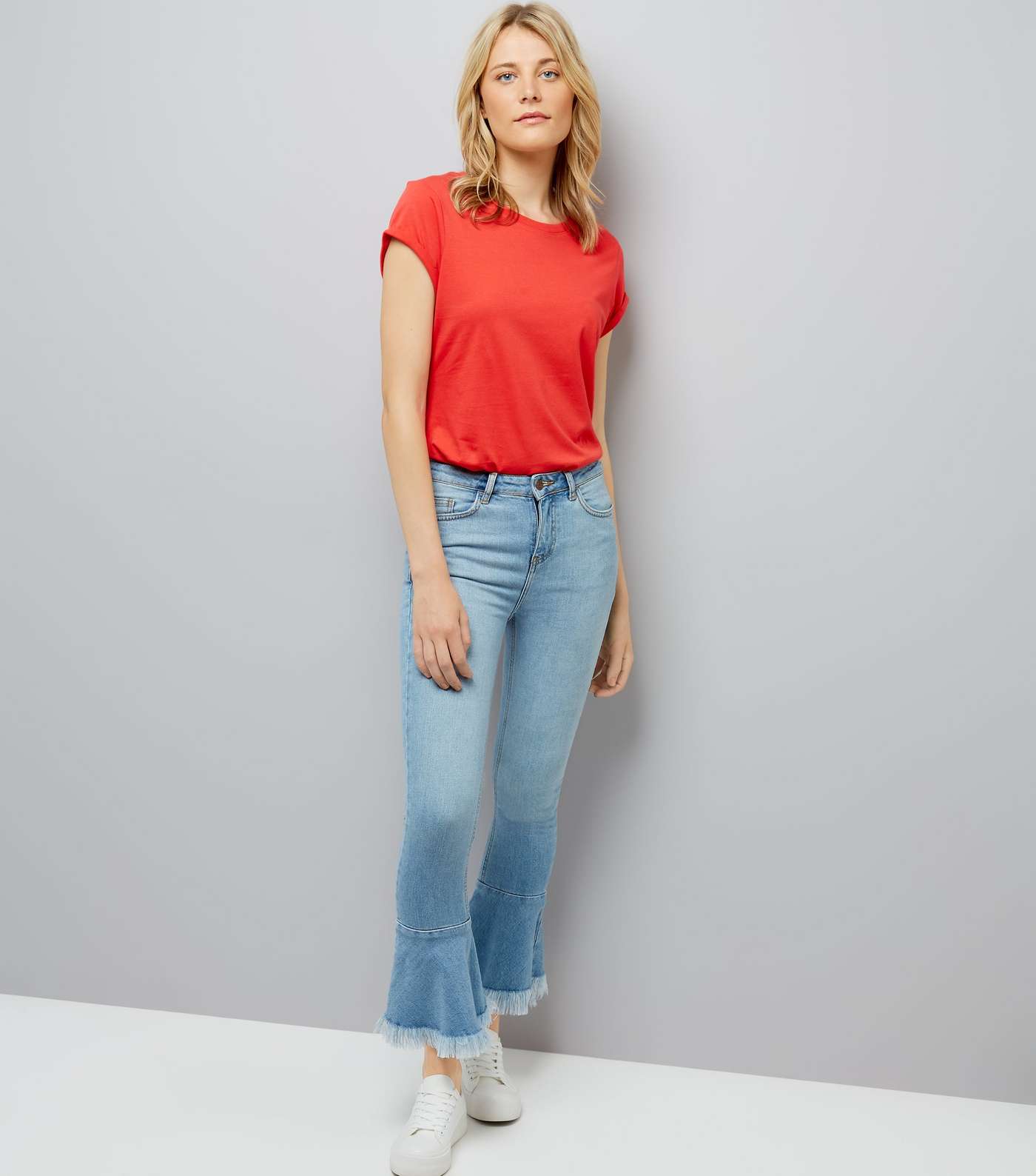 Tall Red Roll Sleeve T-Shirt Image 2