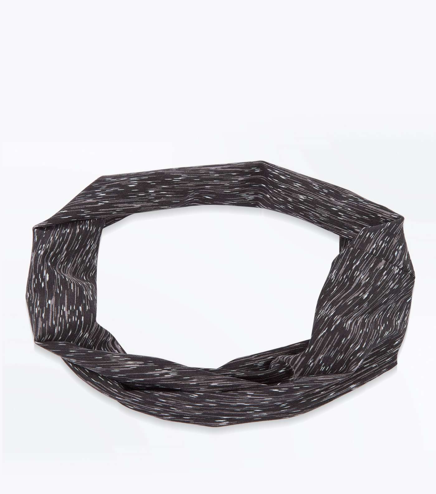 Black Space Dye Print Stretch Headband 