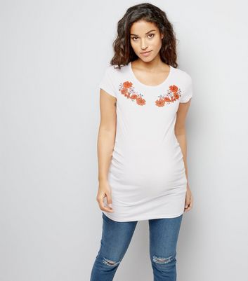 white maternity tee shirt